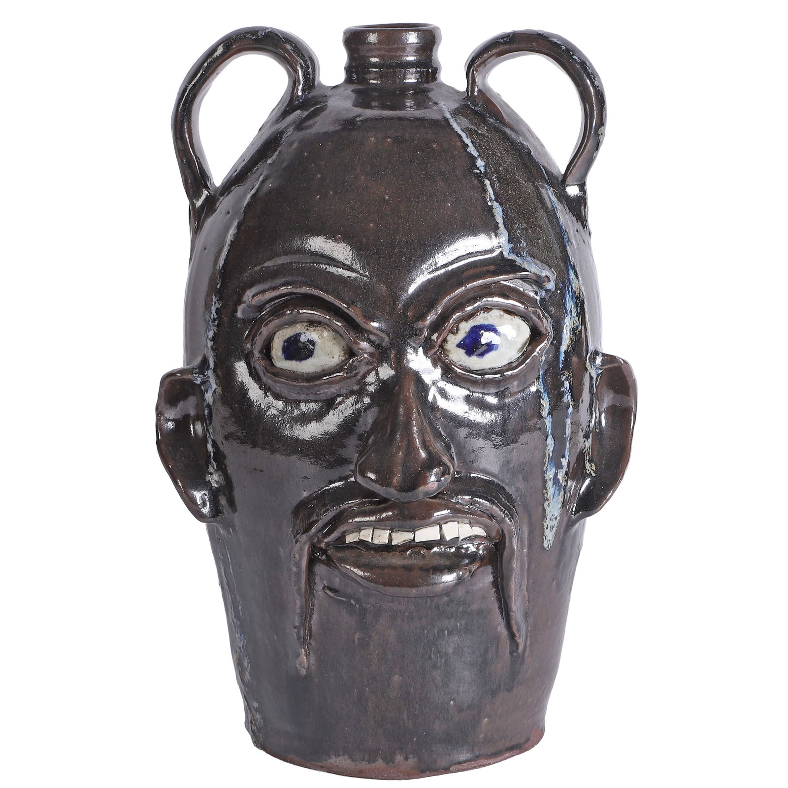 Chester Hewell, Georgia 1950-, Large Scale, 18" Face Jug, 1995, Pottery (1 of 20)