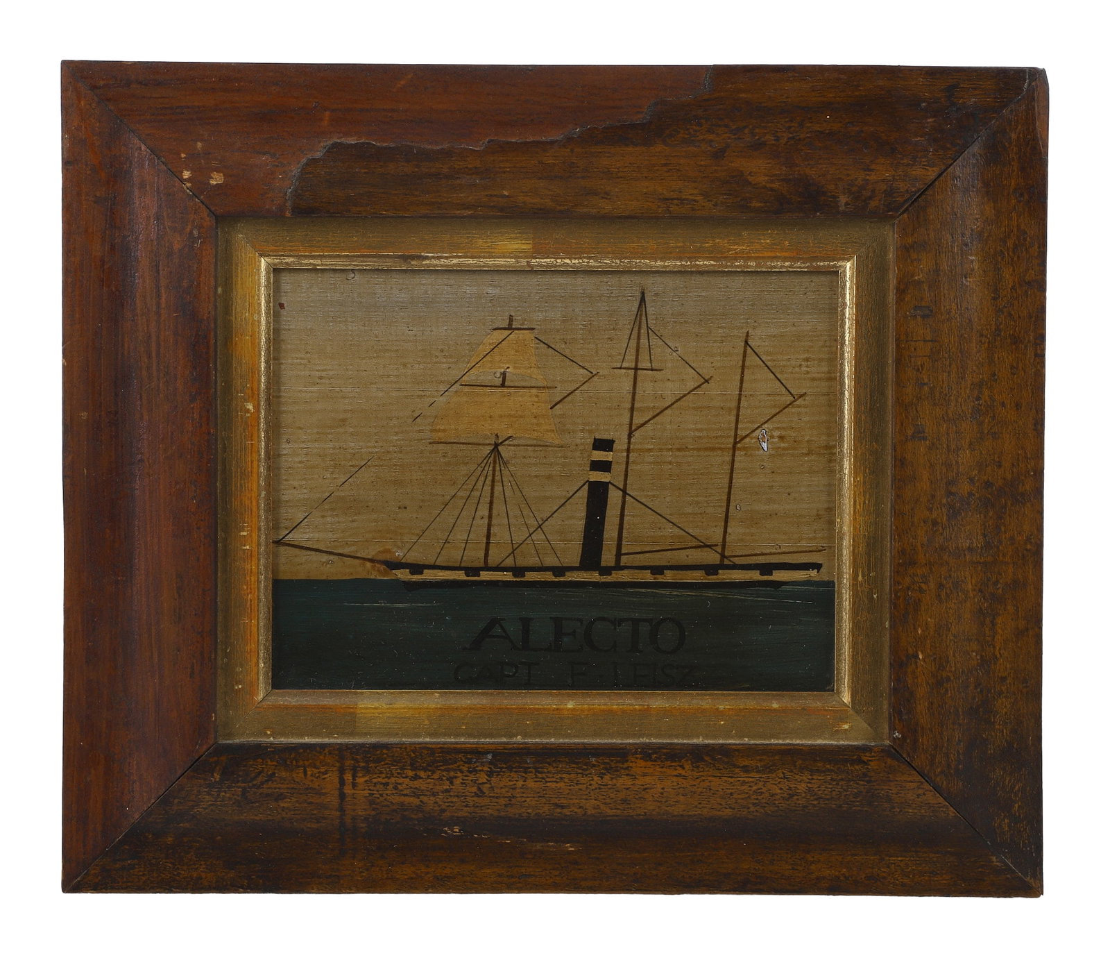 Folk Art Maritime Painting, HMS Alecto (1 of 9)