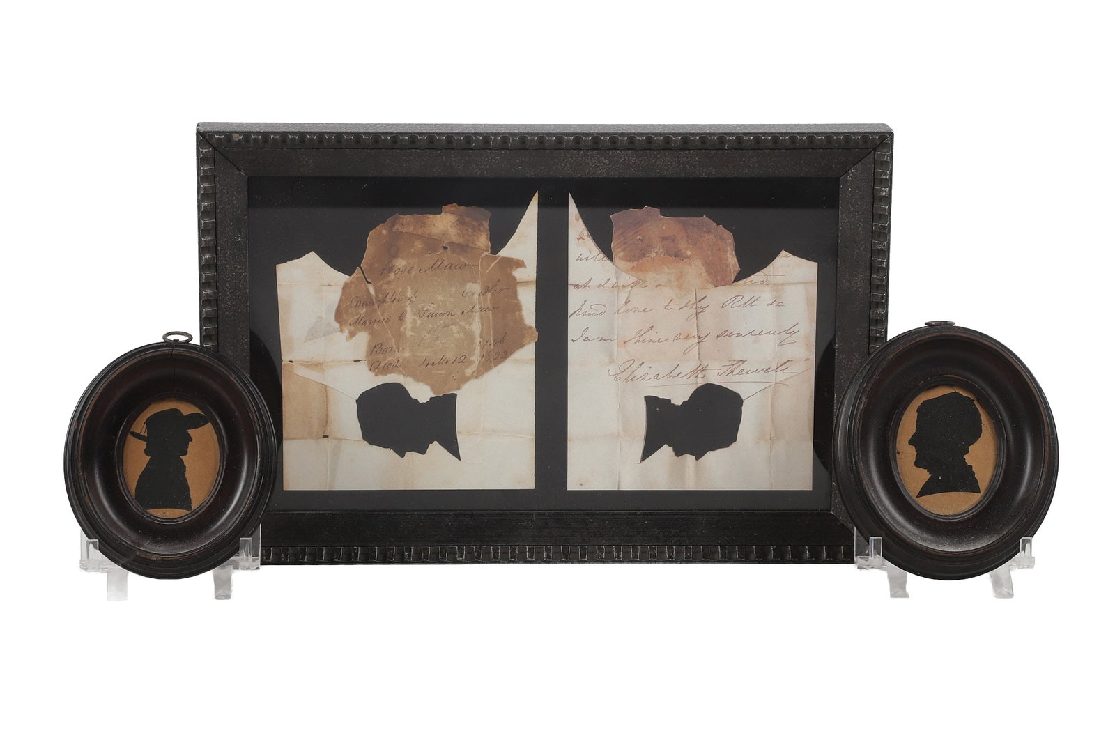 Early Framed Silhouette on Envelopes, (2) Oval Frames (1 of 20)