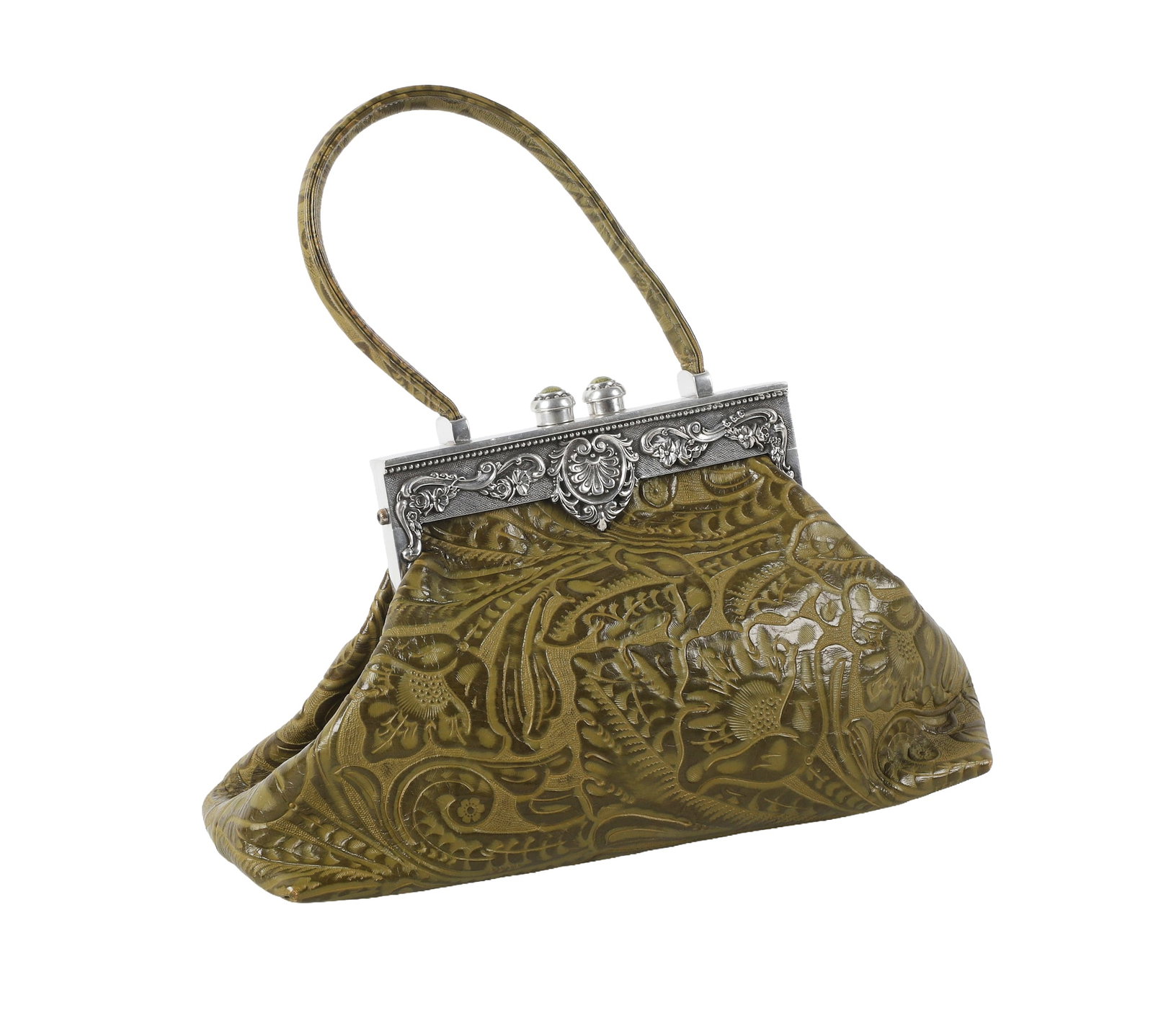 Moulin Rouge Vintage Green Floral Handbag (1 of 7)