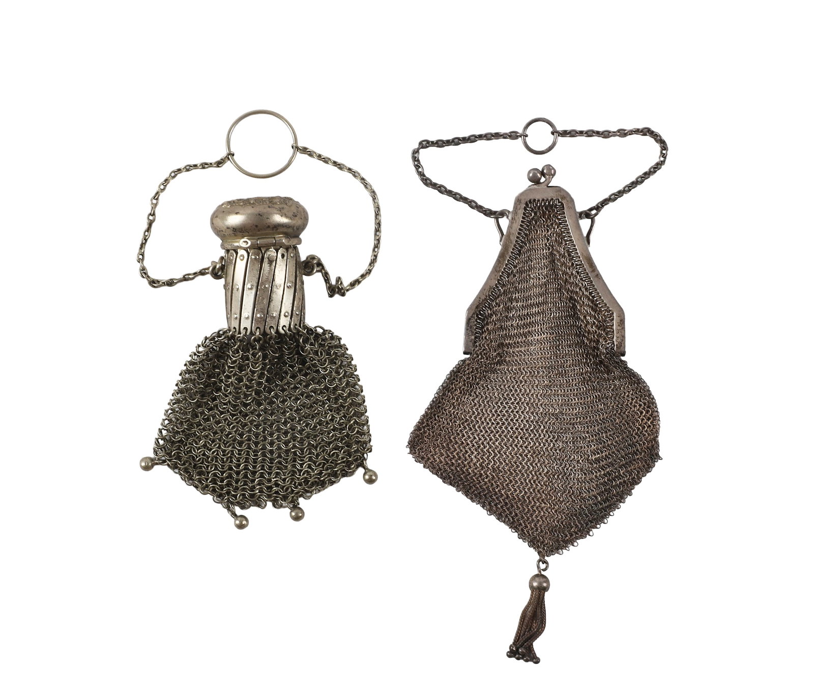 (2) Victorian Chatelaine Sterling Coin Purses (1 of 8)
