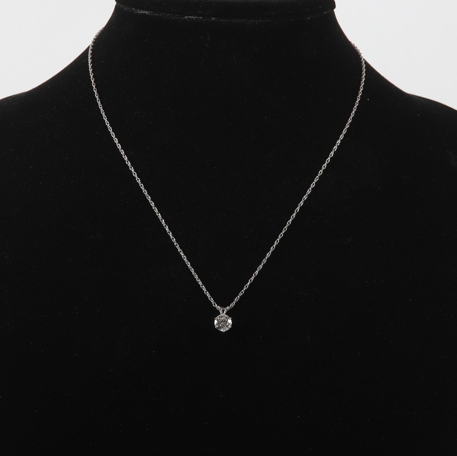 14K White Gold 1.22 Carat Diamond Necklace (1 of 7)