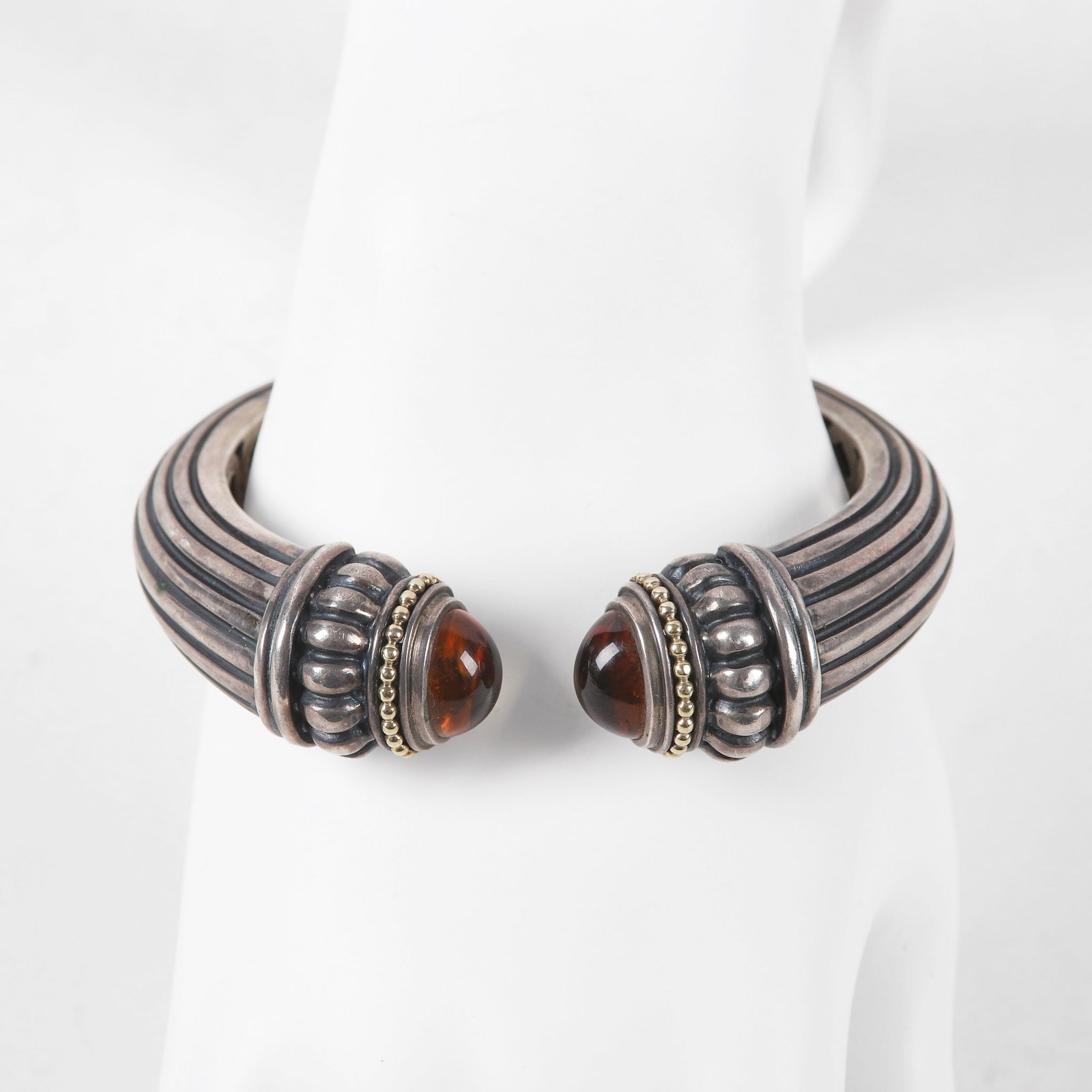 Lagos Caviar Amber Silver Cuff Bracelet (1 of 19)