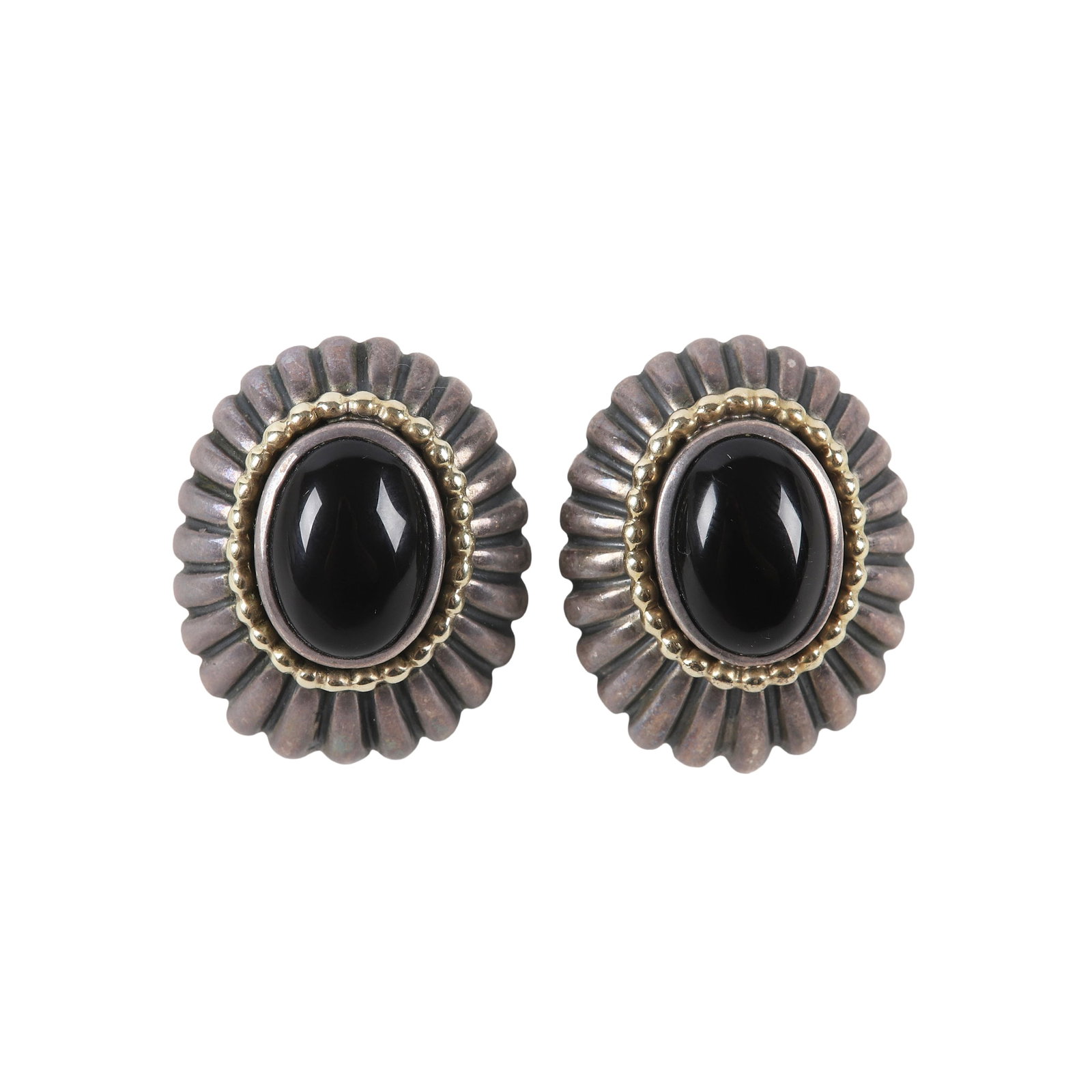 Lagos Caviar 18K Gold Sterling Silver Onyx Earrings (1 of 9)