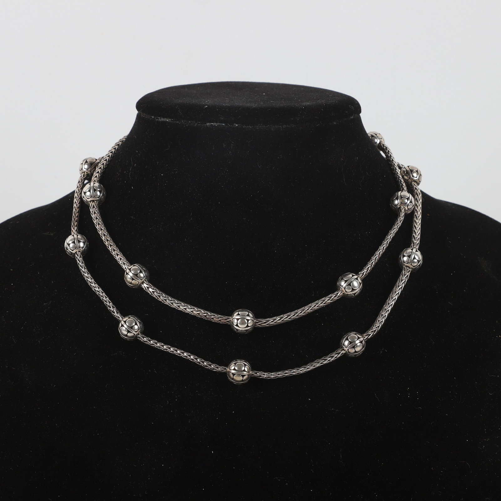 John Hardy Sterling Silver Station Necklace (1 of 13)
