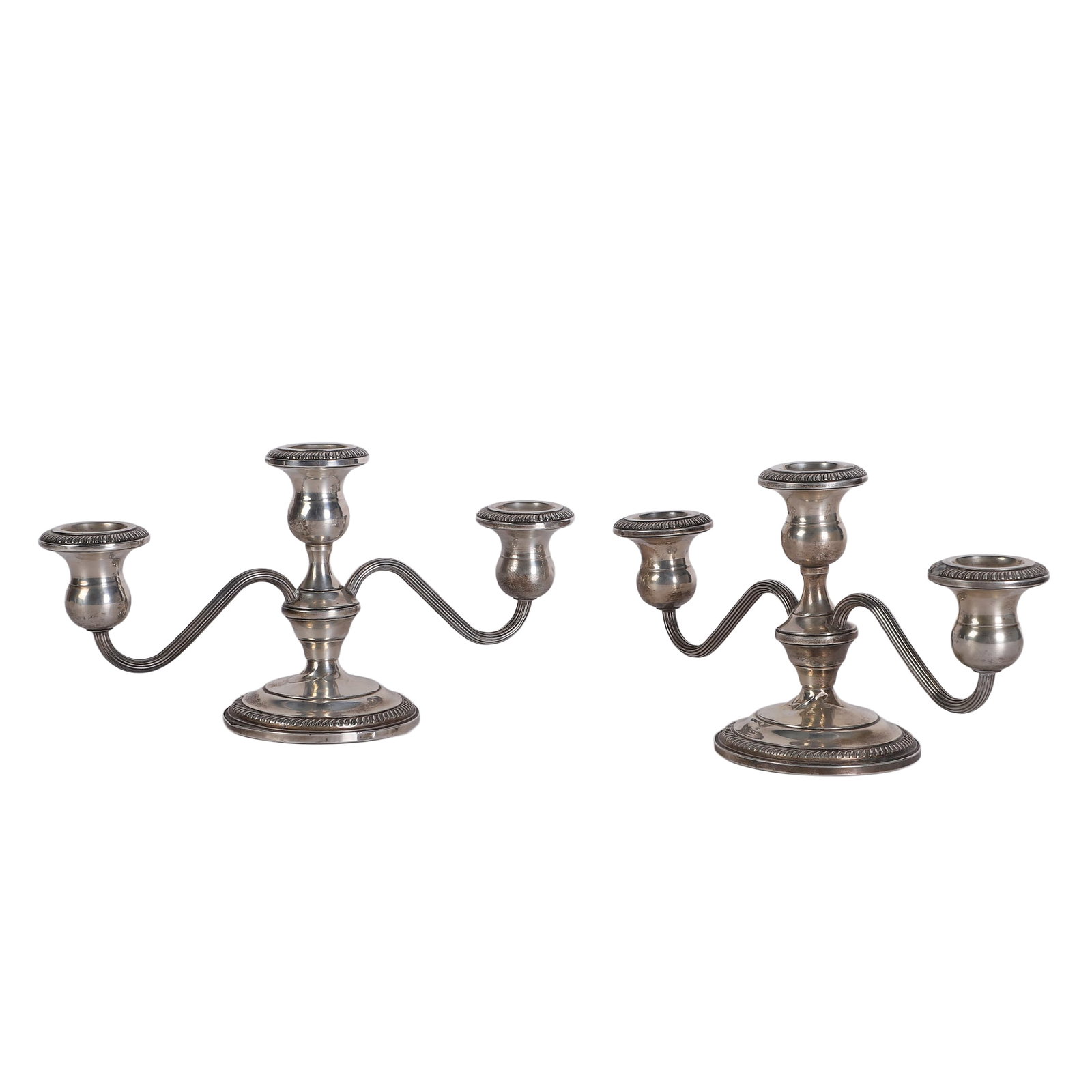 (2) Fisher Weighted Sterling Silver Candelabras (1 of 6)