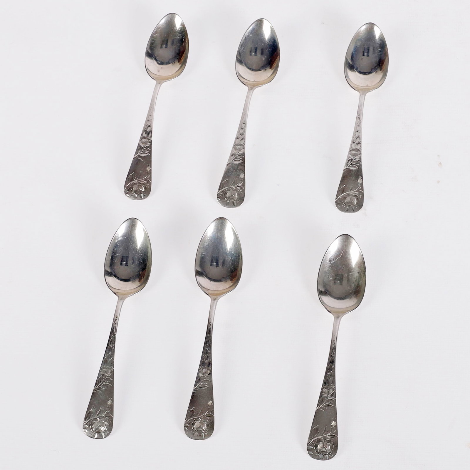 (6) Gorham Sterling Rose Pattern Tea Spoons` - 5