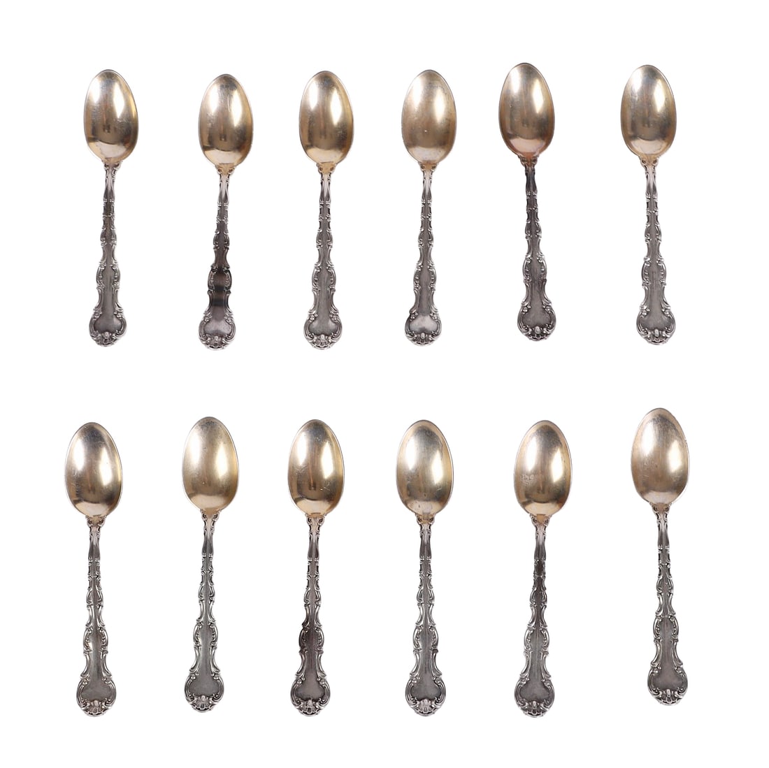 (12) Gorham 'Strasbourg" Sterling Demitasse Spoons (1 of 8)