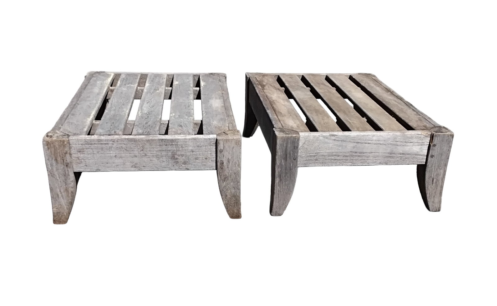 (3) Restoration Hardware Teak Ottomans (1 of 6)