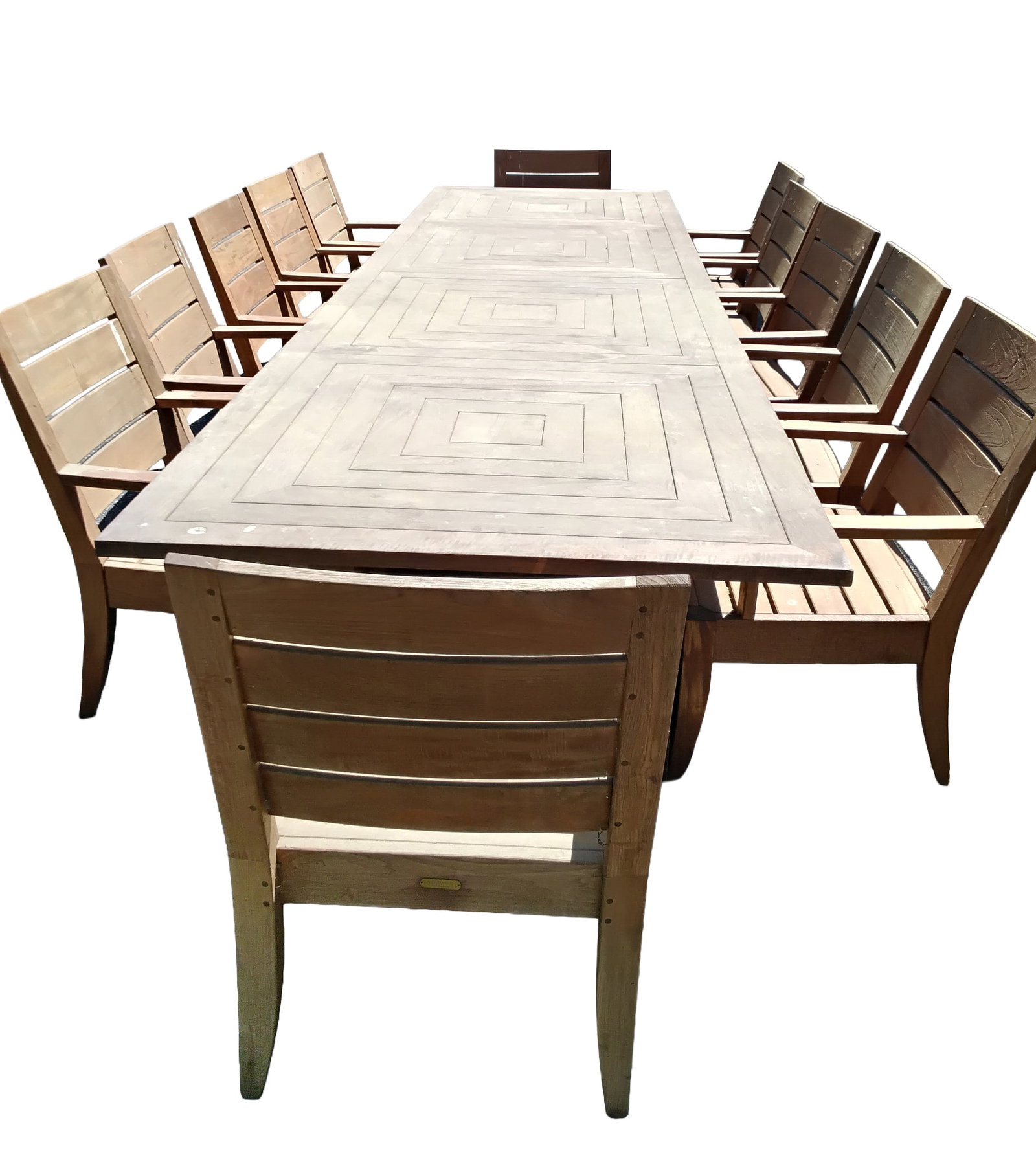 Restoration Hardware Teak Dining Table with Twelve Chairs - 2