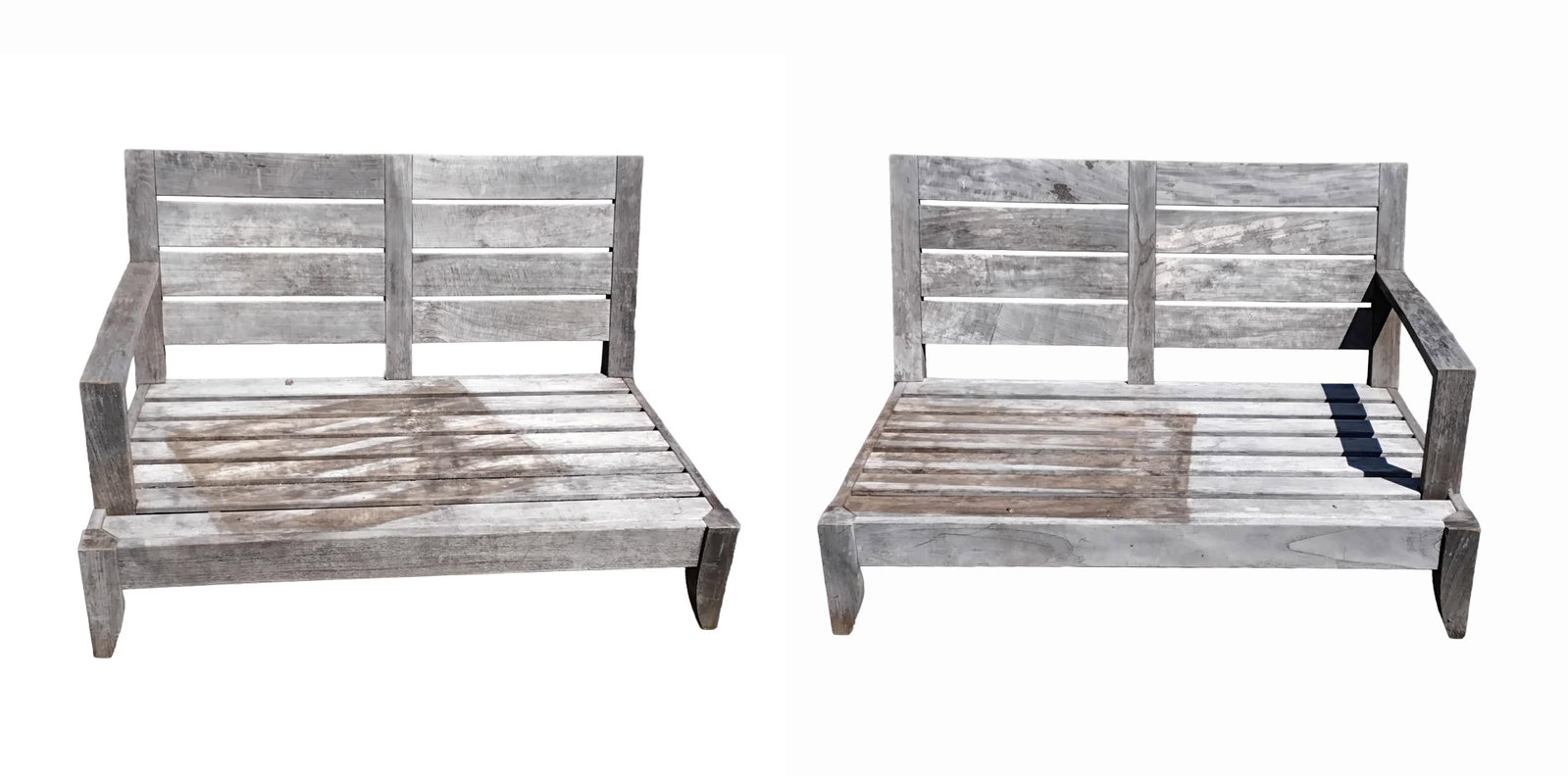 Pr Of Restoration Hardware Teak Outdoor Loveseats (1 of 7)