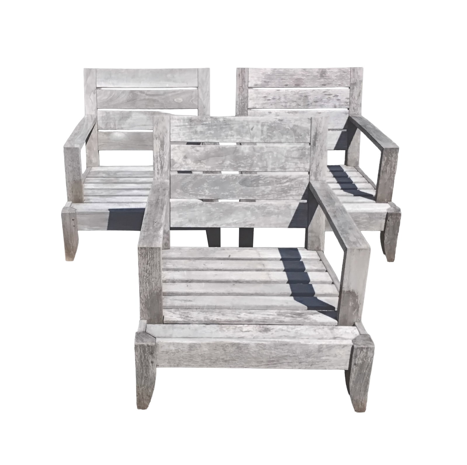 (3) Restoration Hardware Teak Outdoor Lounge Chairs (1 of 5)
