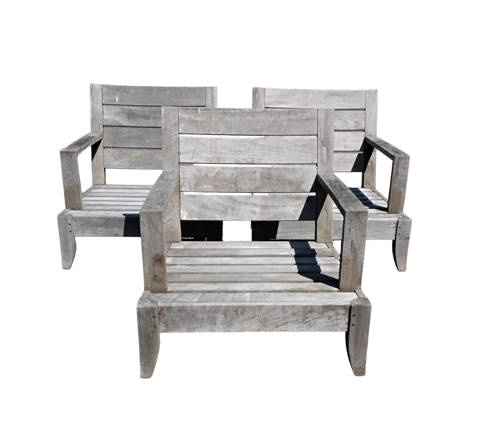 (3) Restoration Hardware Teak Outdoor Lounge Chairs (1 of 5)