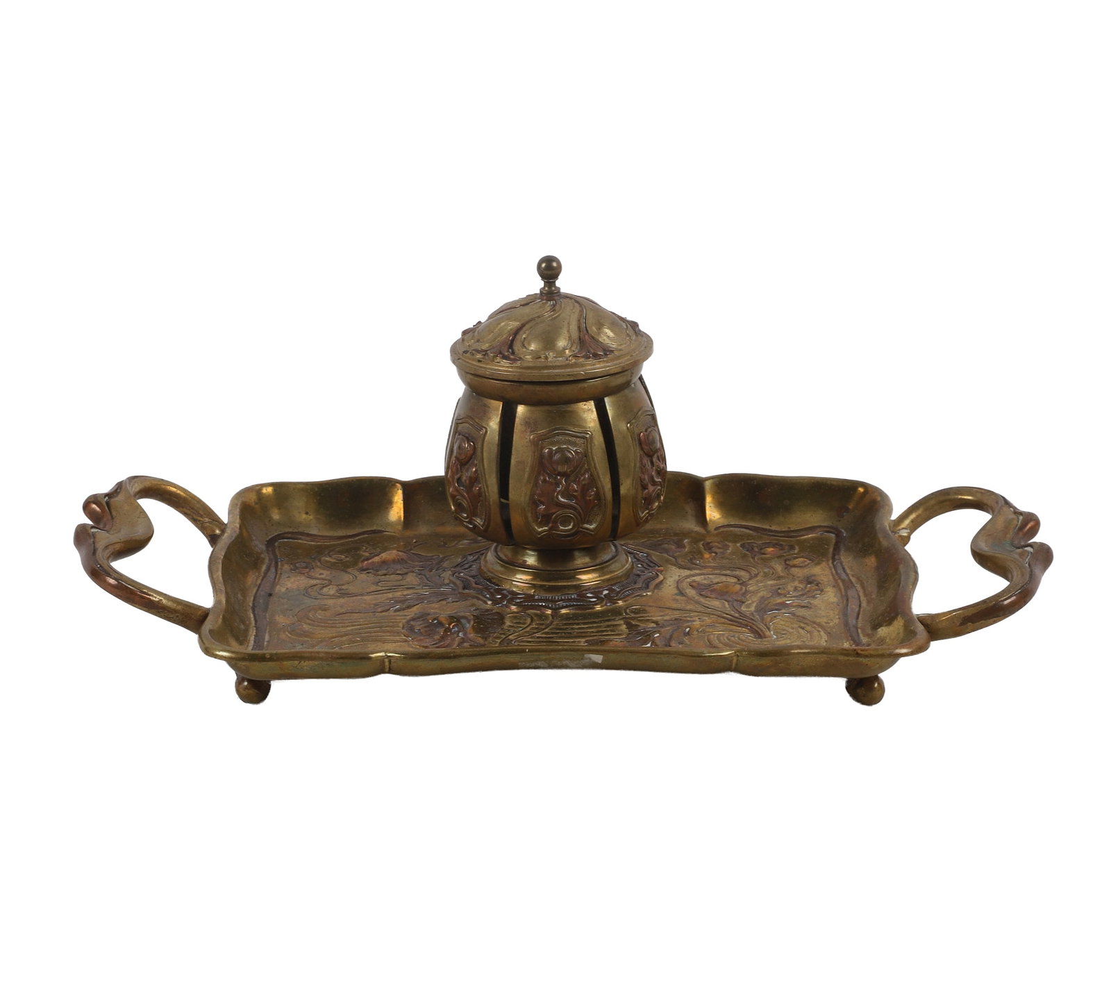 Art Nouveau Brass Inkwell (1 of 5)