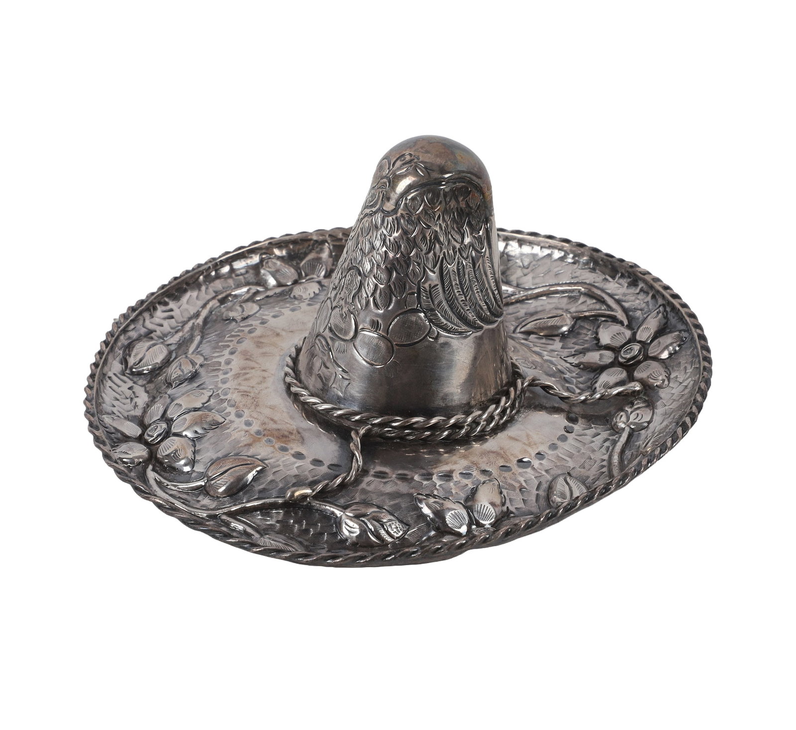 Mexican Sterling Silver Sombrero Jewelry Catchall (1 of 6)