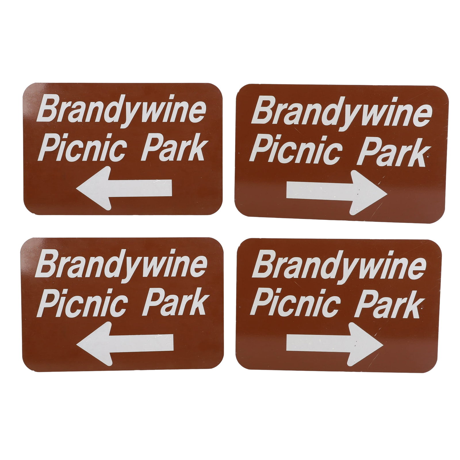 (4) Brandywine Picnic Park Signs: (4) Brandywine Picnic Park Signs (4) Authentic Brandywine Picnic Parks metal signs, 18" x 12"