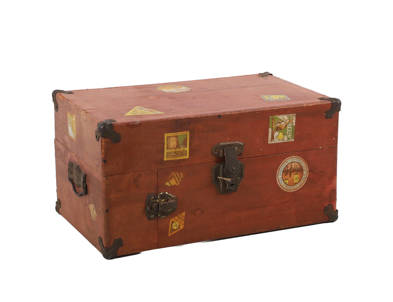 Miniature Doll Steamer Trunk: Miniature Doll Steamer Trunk Miniature doll steamer truck w/ side compartment. 16 1/4"l x 9 3/4"w x 8 1/2"h