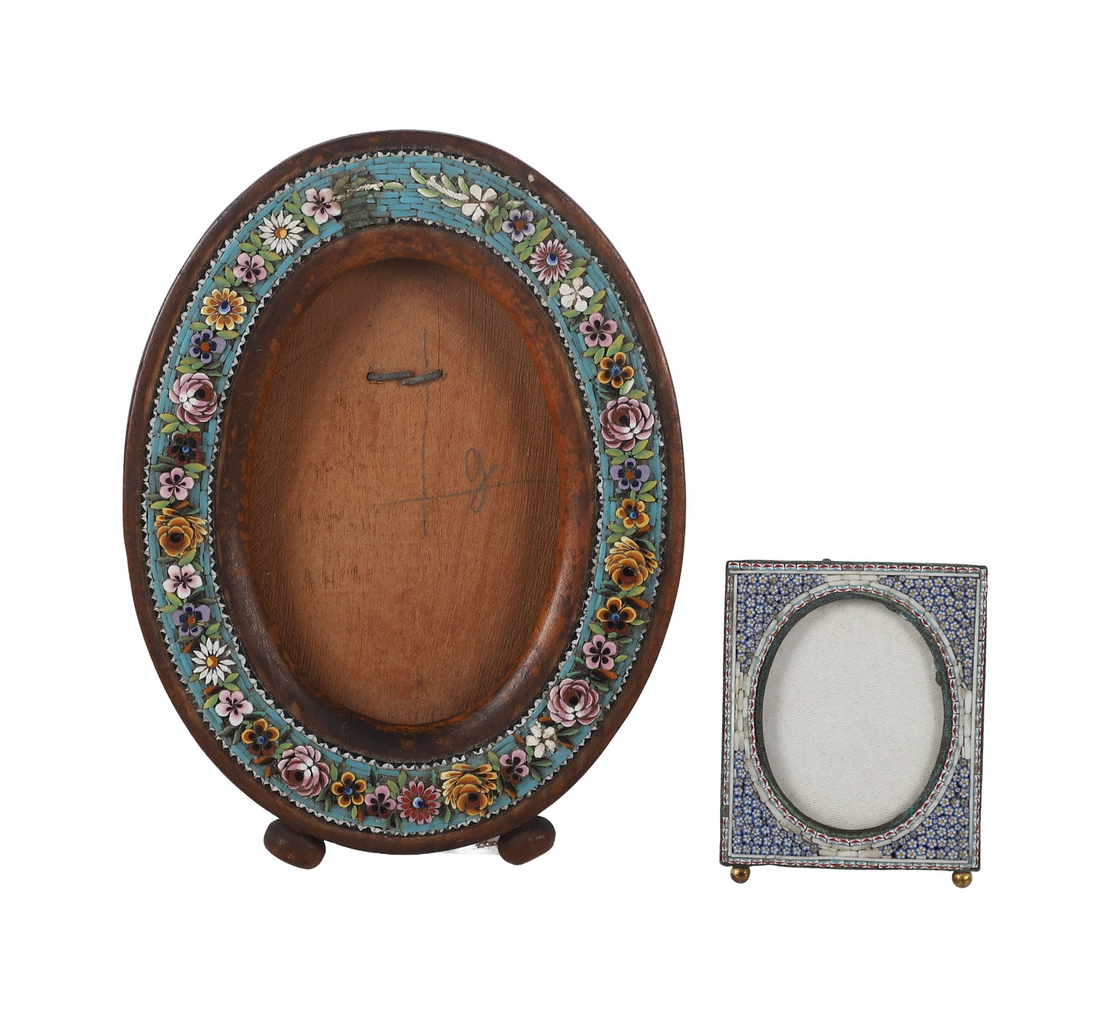 (2) Micro Mosaic Frames: (2) Micro Mosaic Frames Larger frame, 5.5" H x 4.25" W