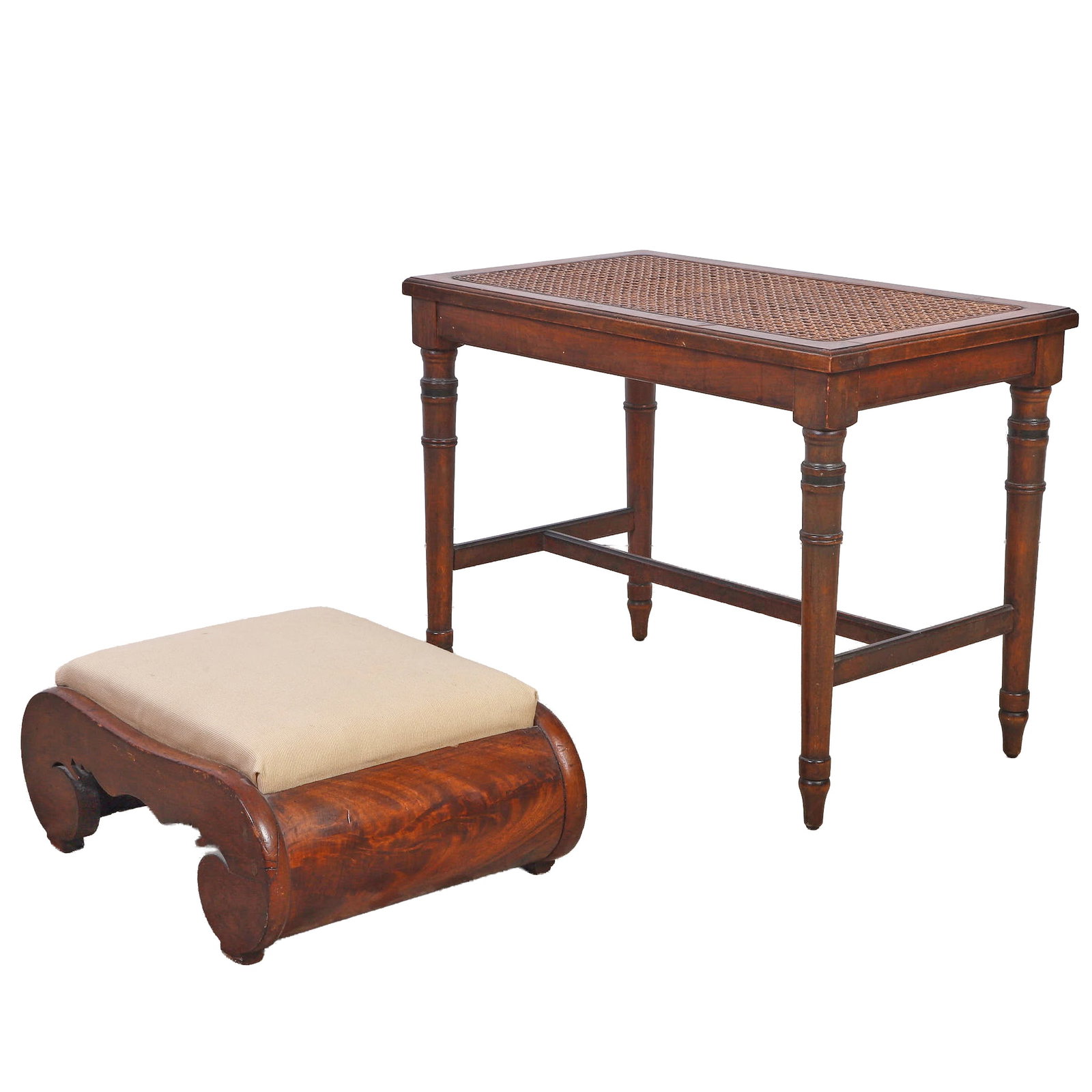 Antique Chippendale Style Foot Stool and Piano Bench (1 of 9)