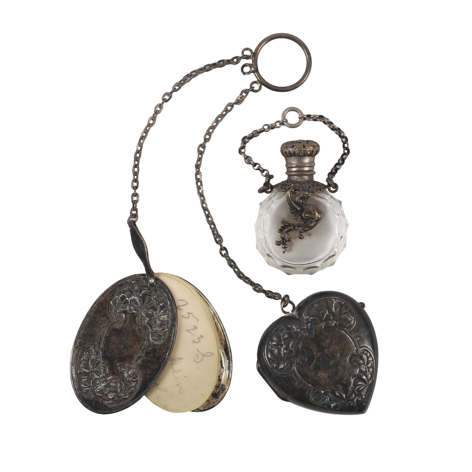 Chatelaine W/ Locket, Notebook & Scent Bottle (1 of 9)
