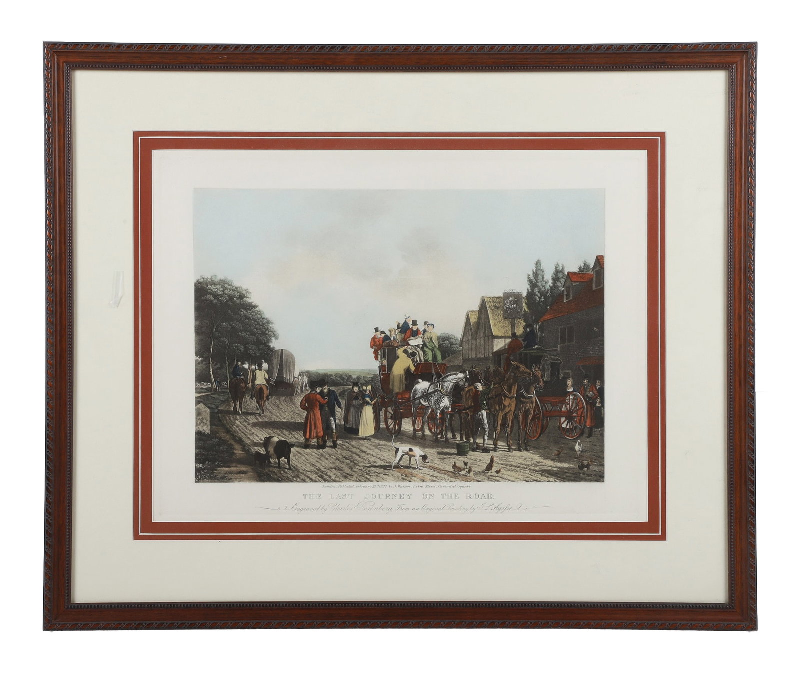 The Last Journey on the Road by Jacques-Laurent Agasse: The Last Journey on the Road by Jacques-Laurent Agasse 1833 lithograph captures a dramatic roadside scene. Engraved by Charles Rosenberg after Agasse?s original painting.