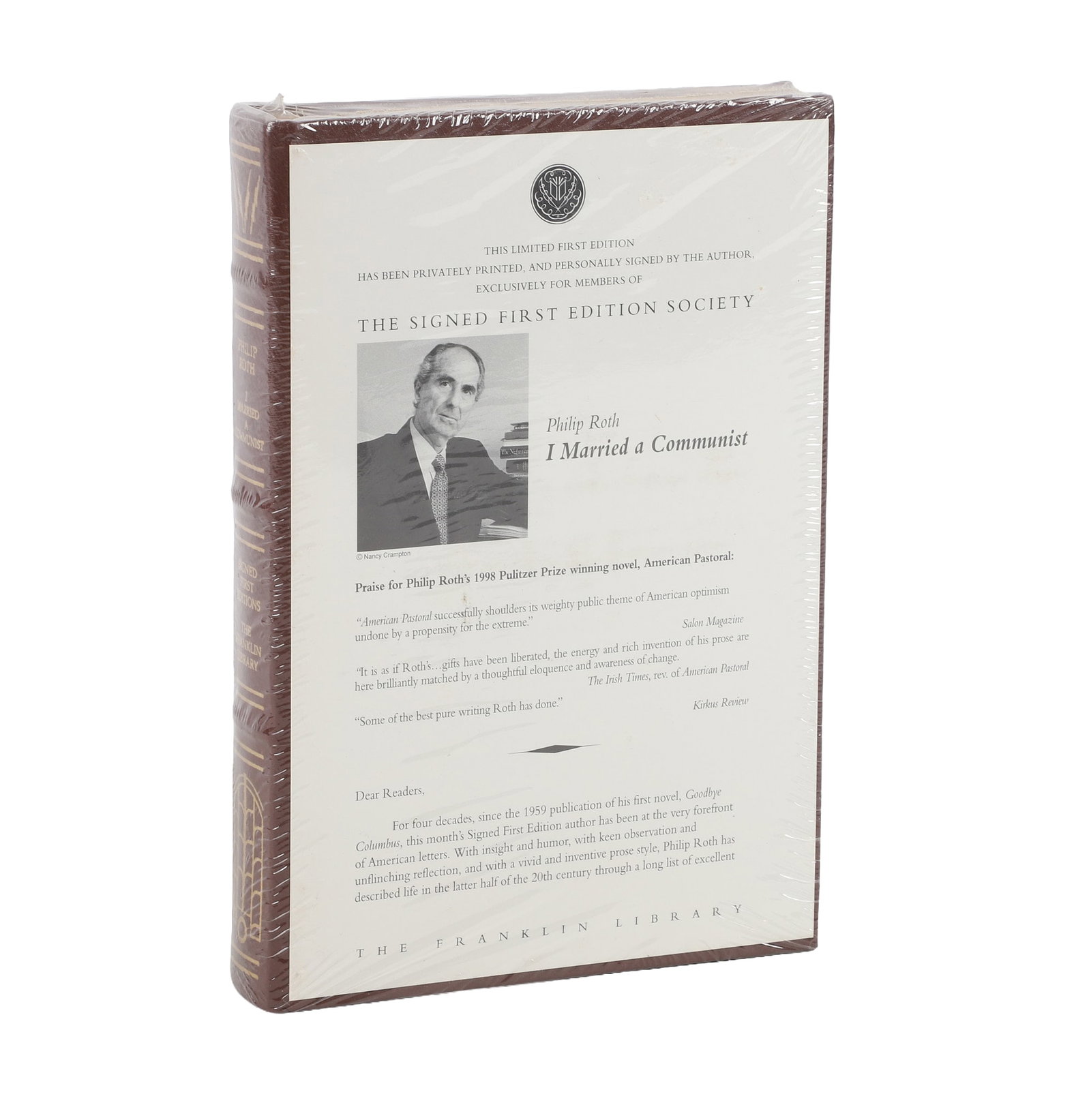 Franklin Library Leatherbound Signed First Edition "I Married a Communist" by author Philip Roth: Franklin Library Leatherbound Signed First Edition "I Married a Communist" by author Philip Roth Franklin Library Leatherbound Signed First Edition "I Married a Communist". Signed by author Philip Rot