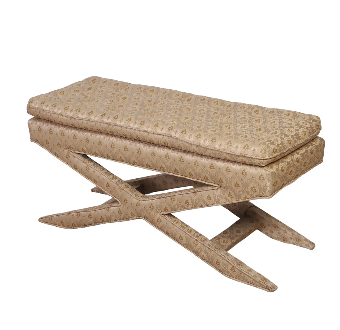 Vintage Damask Upholstered Pillow Top Window Bench (1 of 6)