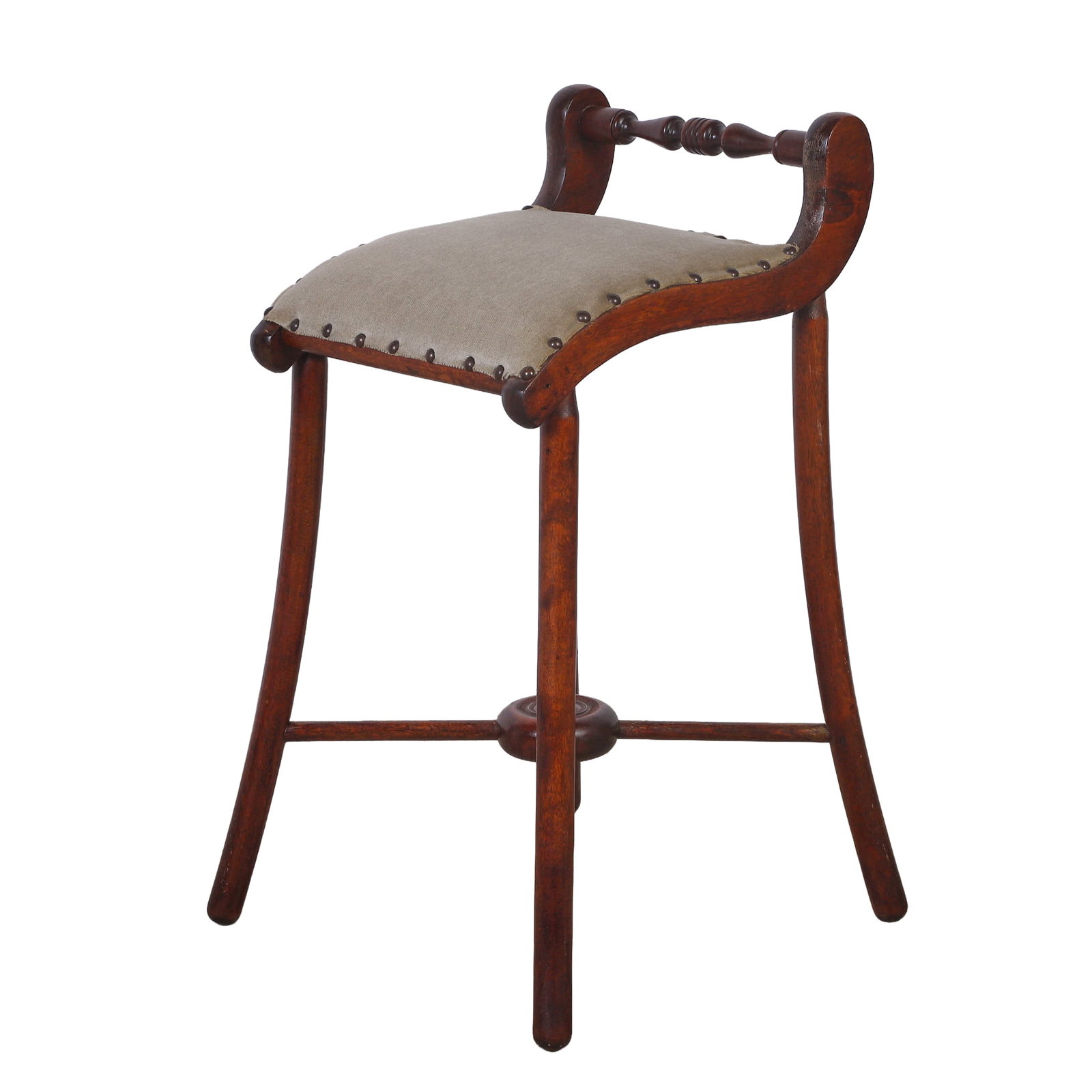 Antique Bent and Turned Wood Harpist's Stool Size: 24.5" H x 15" W x 15" W (1 of 13)
