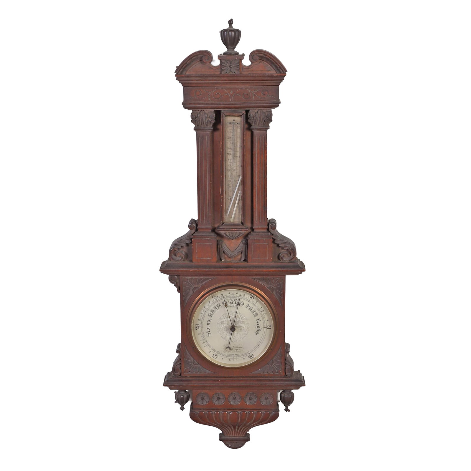 Antique English Made Barometer 19th C 40.5" H x 13" W x 3" D (1 of 15)