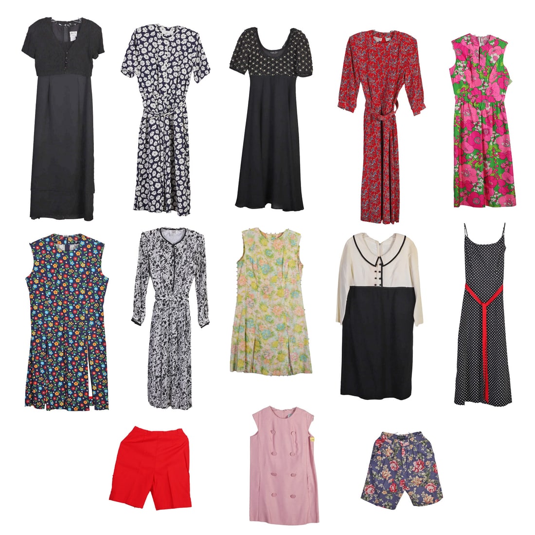 (12) Assorted Women’s Dresses & Skirt Including Jessica Howard: (12) Assorted Women’s Dresses & Skirt Including Jessica Howard (12) Assorted Women’s Dresses & Skirt including a Bushwacker floral skirt, Marek New York dress, CKL dress, Joseph A. Banks d