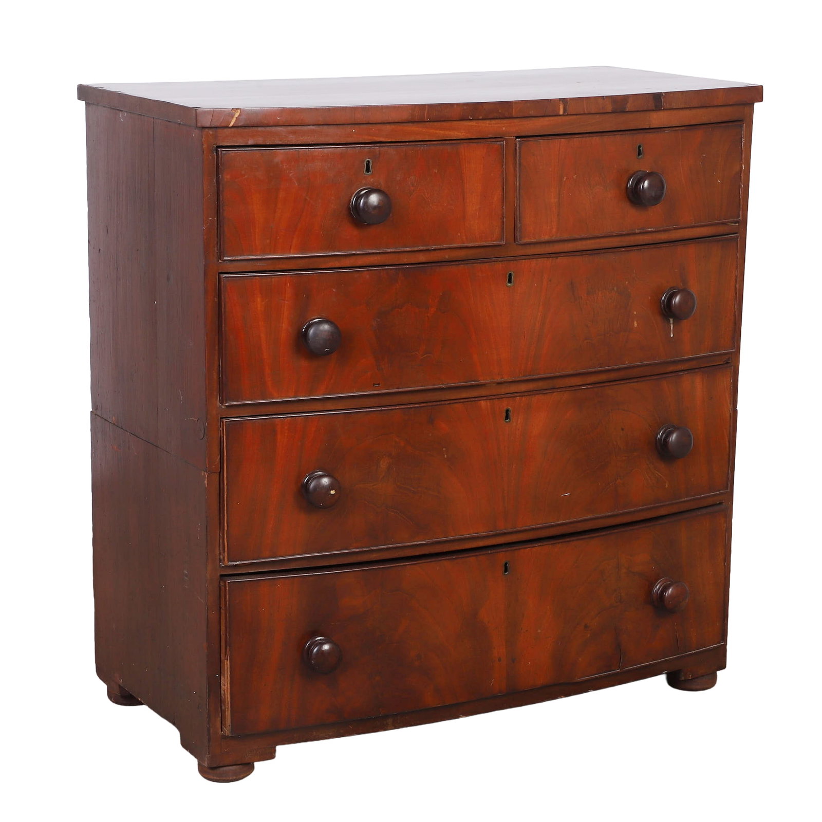 19th Century Empire Walnut Serpentine Front Chest of Drawers (1 of 5)