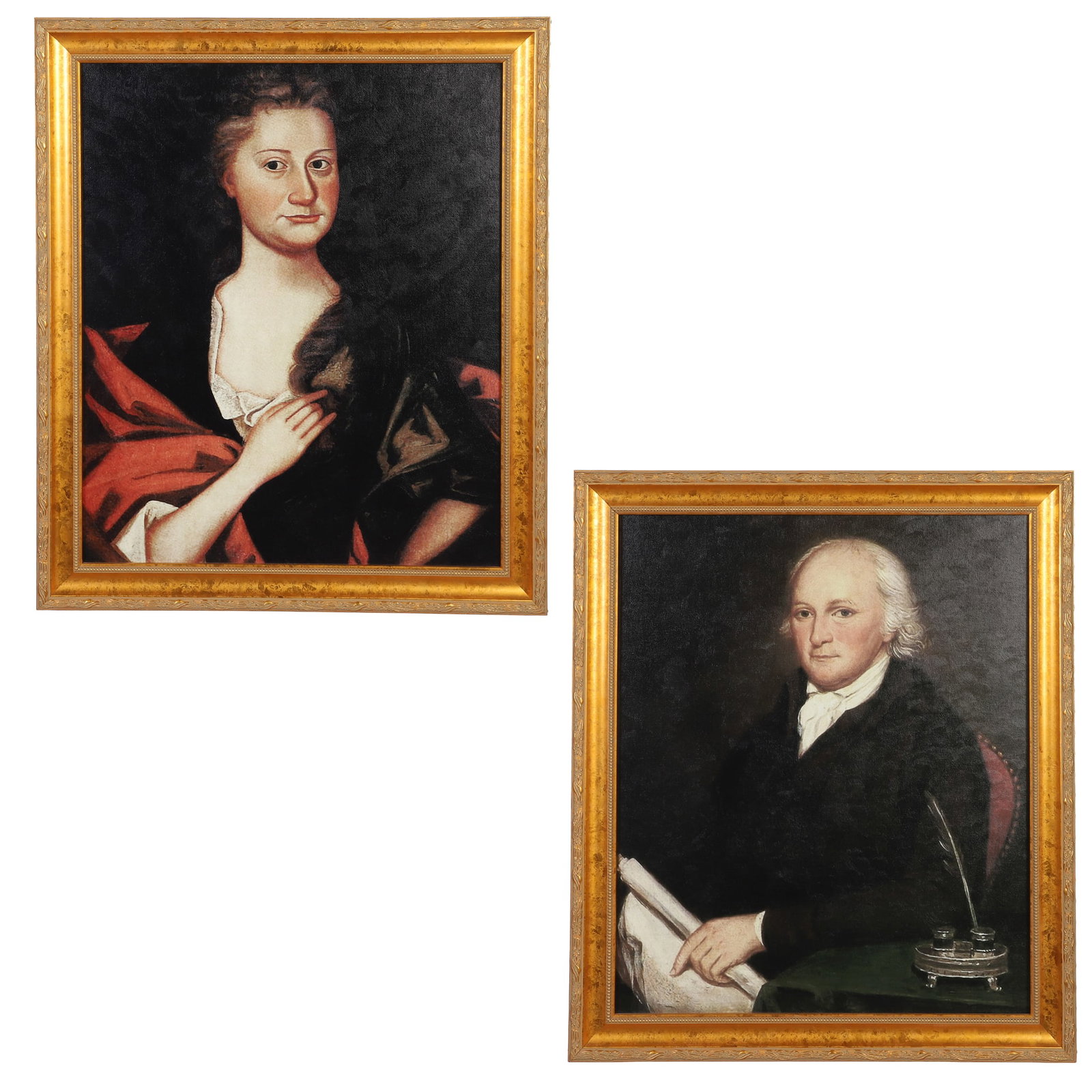 (2) Reproduction 18th C Portrait Serigraphs (1 of 7)