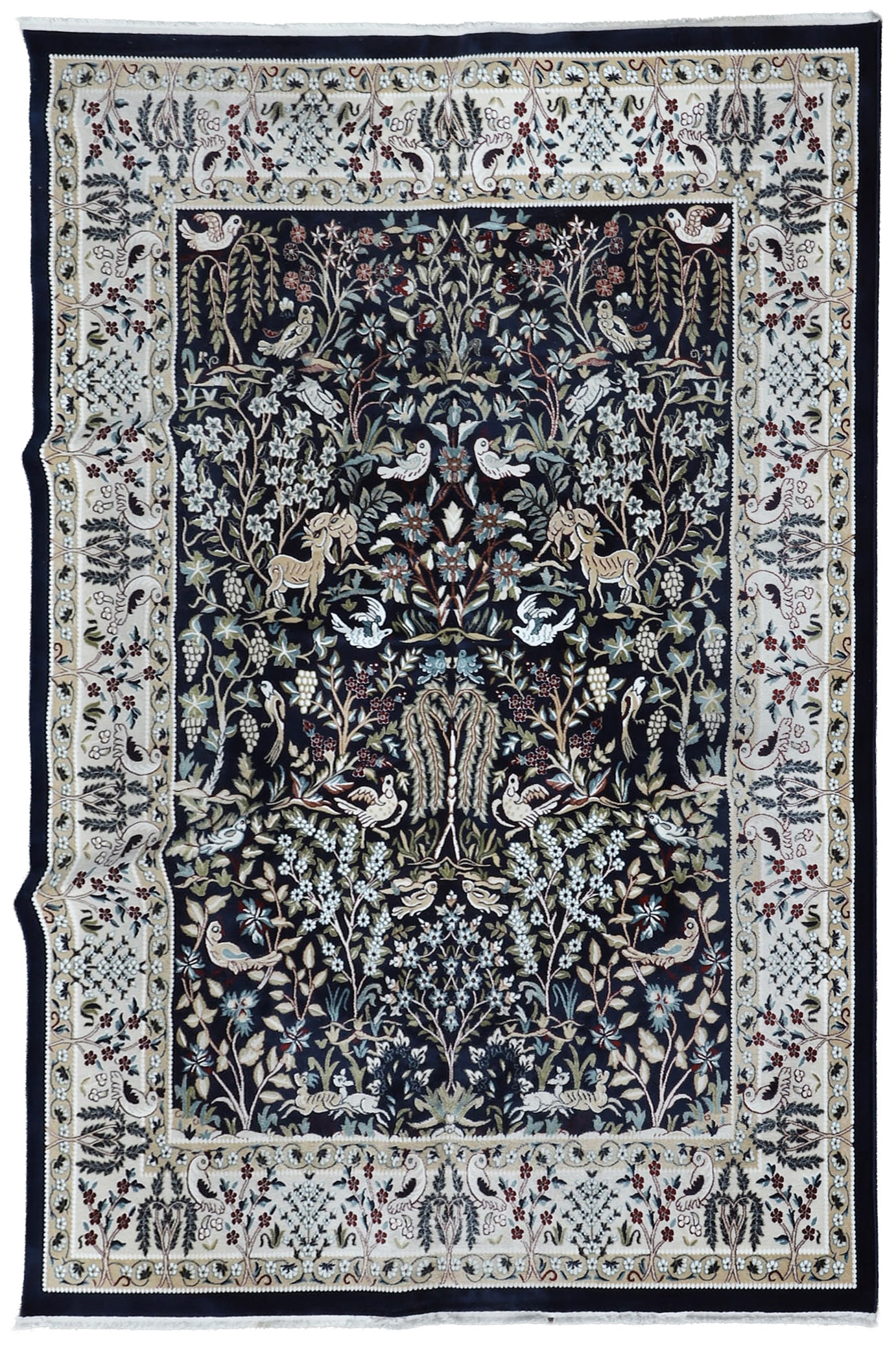 Modern Persian Nain Style Rug 7'10" x 10': Modern Persian Nain Style Rug 7'10" x 10' Room-sized machine-made polyester and polypropylene made in Turkey by Unique Loom.