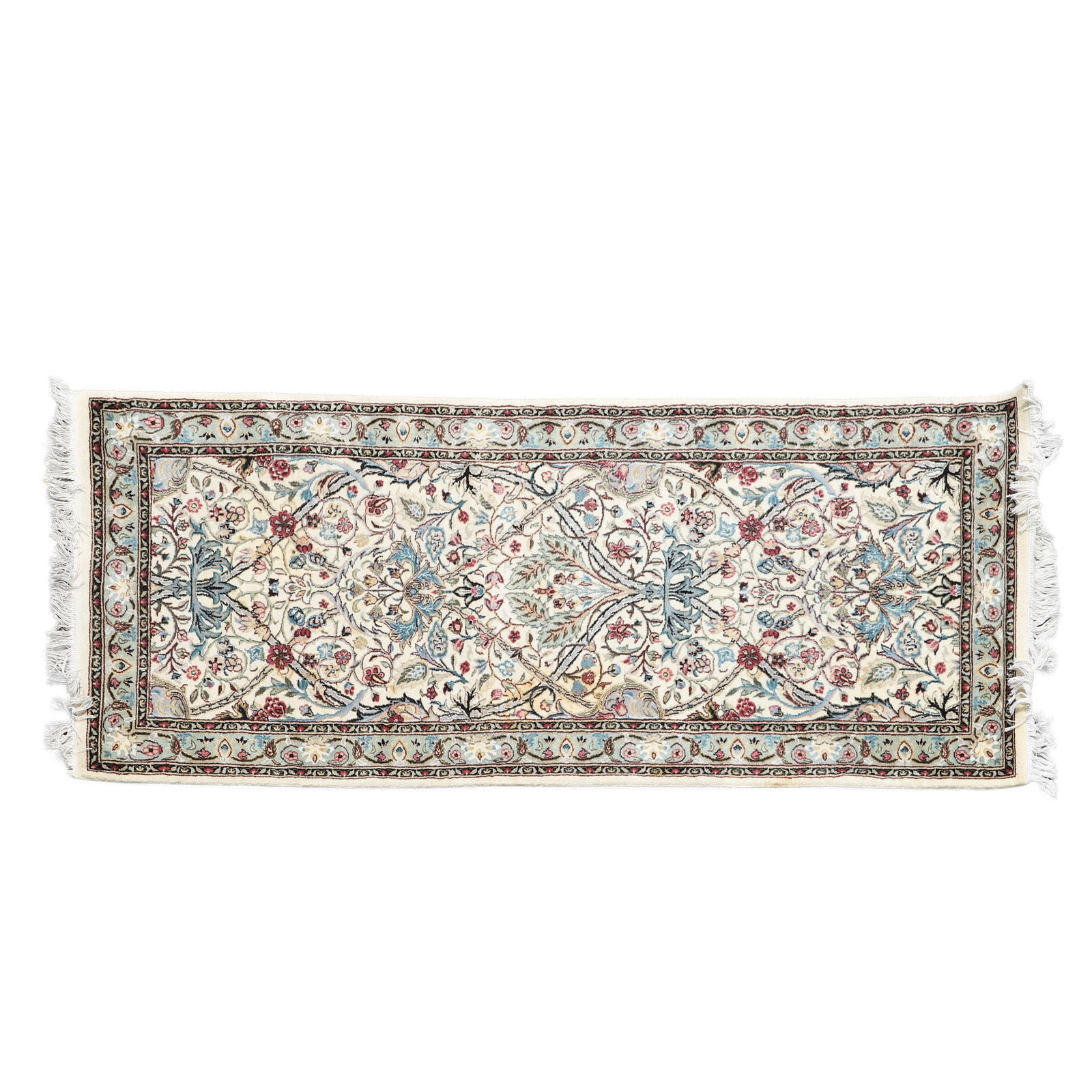 Vintage Persian Tabriz Rug 2'6" x 6': Vintage Persian Tabriz Rug 2'6" x 6' Ivory field handwoven wool rug. 30" W x 72" L
