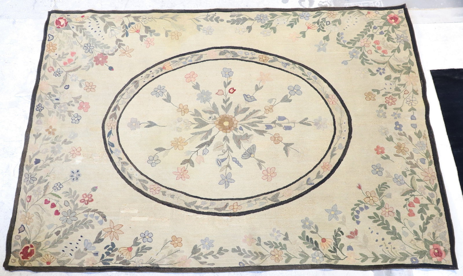 7' x 9'10" Antique Hooked Rug, #5320 (1 of 4)