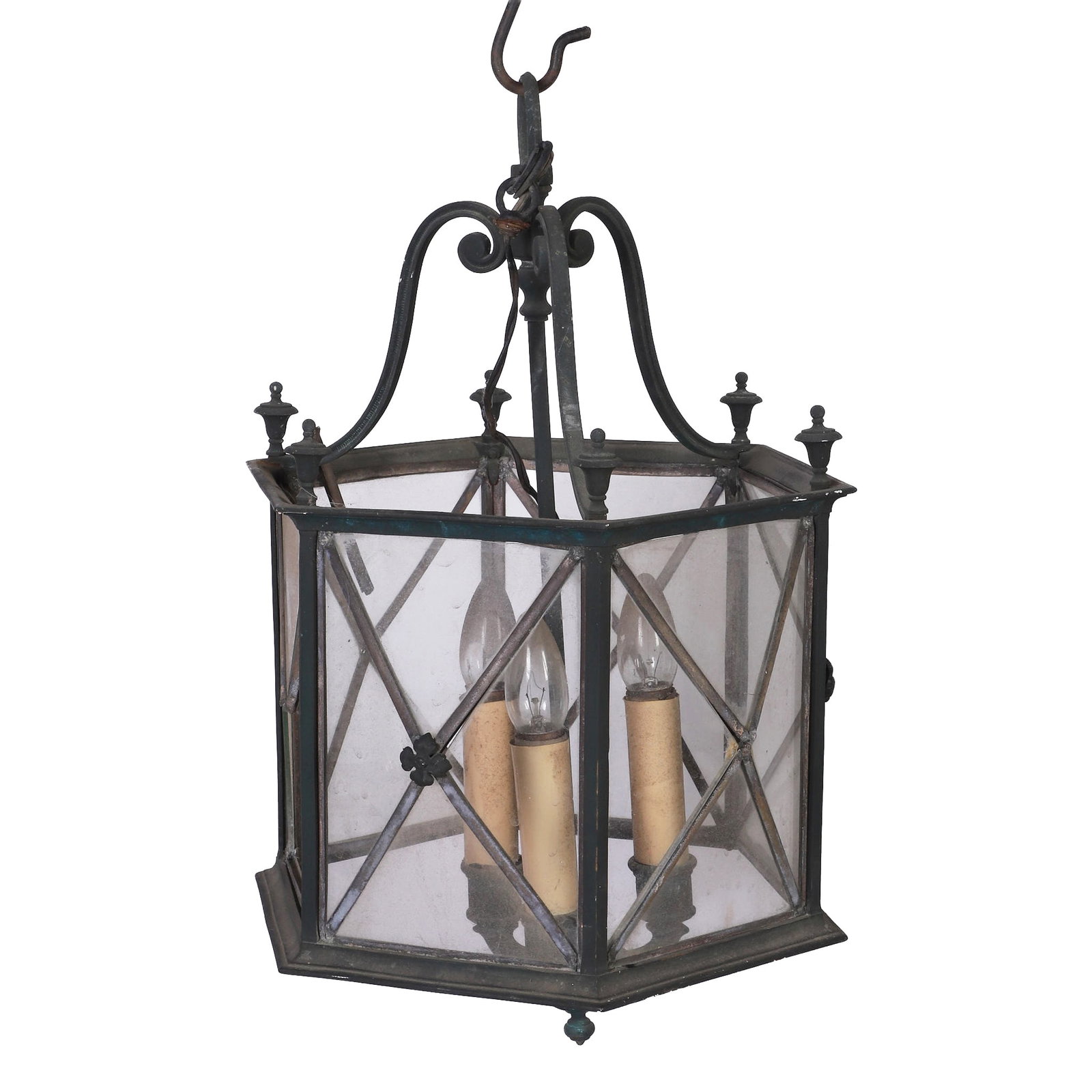 Georgian Revival Style Leaded Glass Pendant Lantern (1 of 4)