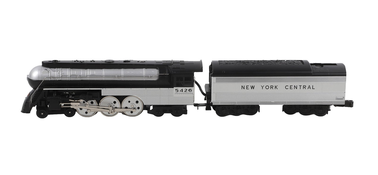 Rail King 4-6-4 Empire State Express Steam Engine, In Box: Rail King 4-6-4 Empire State Express Steam Engine, In Box Rail King 4-6-4 Empire State Express O-Gauge electric steam engine & tender in original box, near mint condition, box opened at one end. 28"L 
