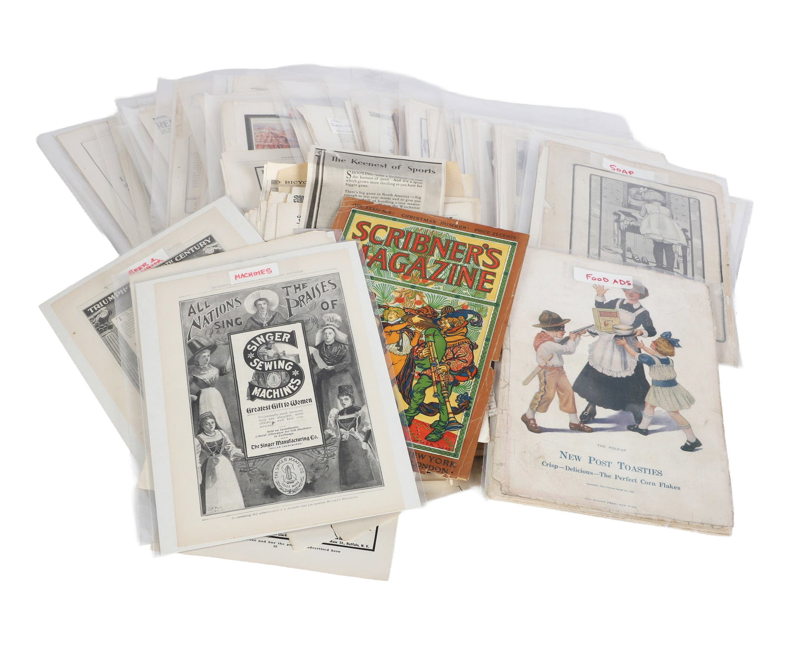 Turn of the Century Magazines, Advertisements & Cutouts: Turn of the Century Magazines, Advertisements & Cutouts Extensive collection of turn of the century magazines, advertisements and cutouts from various books & other media. Majority preserved in 8" x