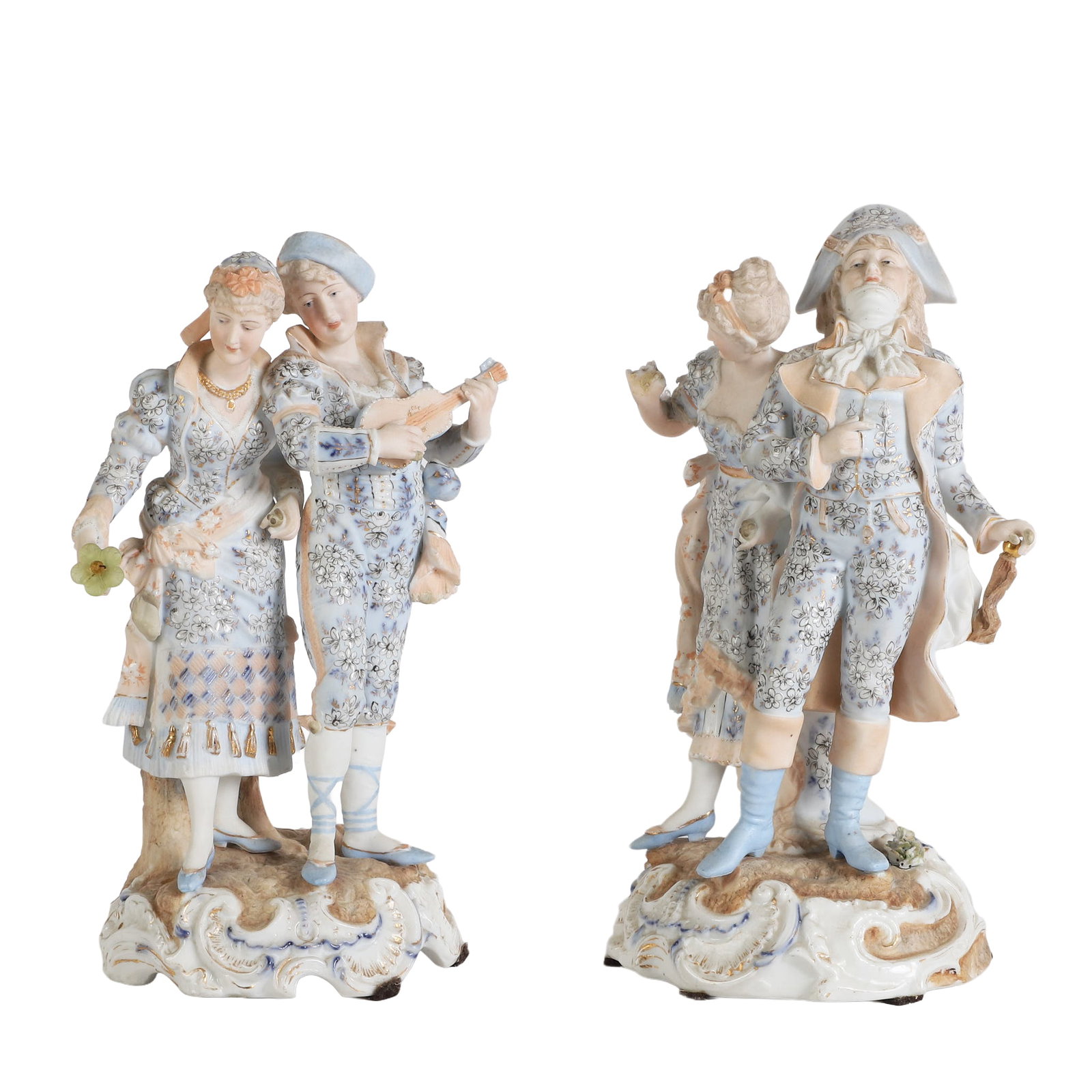 (2) German Volkstedt Porcelain Figurines (1 of 9)