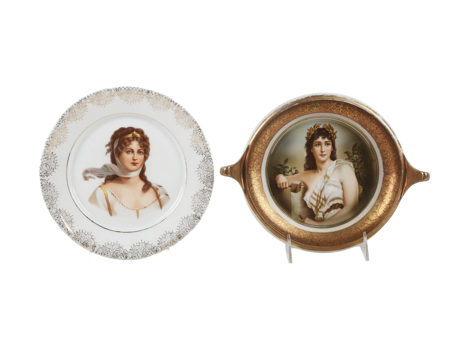 (2) German Porcelain Portrait Plates (1 of 11)