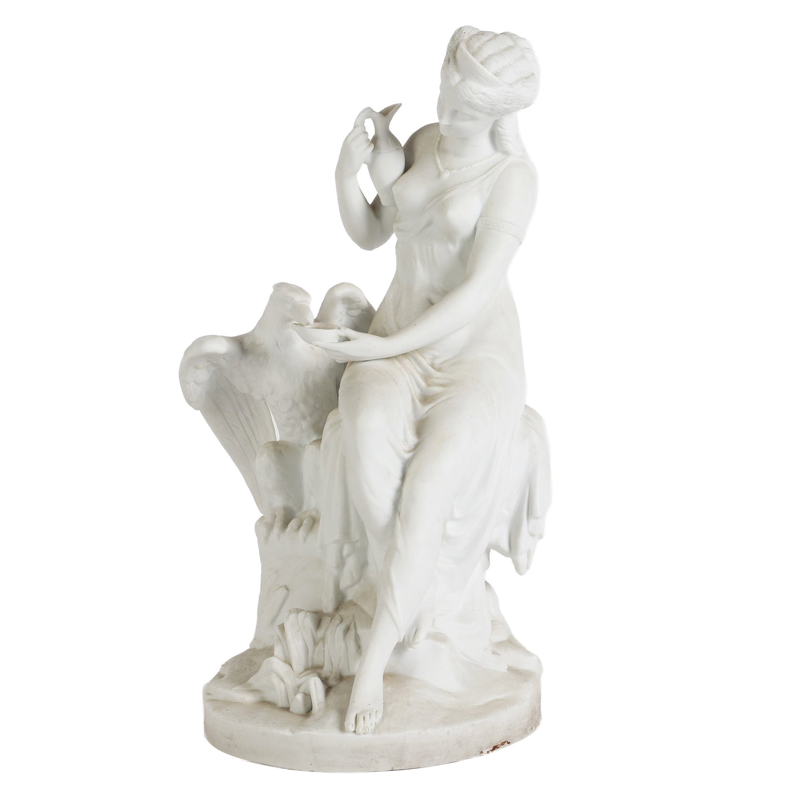 French Letu & Mauger 'Hebe Feeding The Eagle of Zeus' Bisque Figurine (1 of 6)