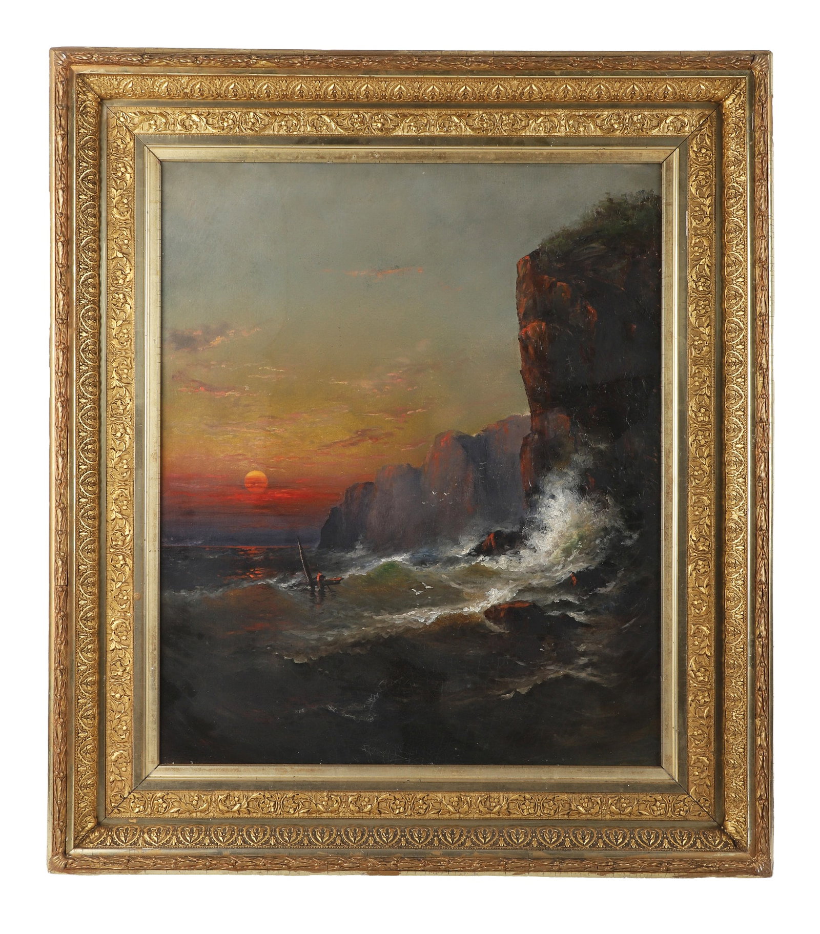 James Hamilton (attrib.) Seascape: James Hamilton (attrib.) Seascape Attributed to James Hamilton (American, 19th C) Seascape. Oil on canvas. Size: 29.5" H x 24.5" W, sight, 39.5" H x 34.5" W, frame.
