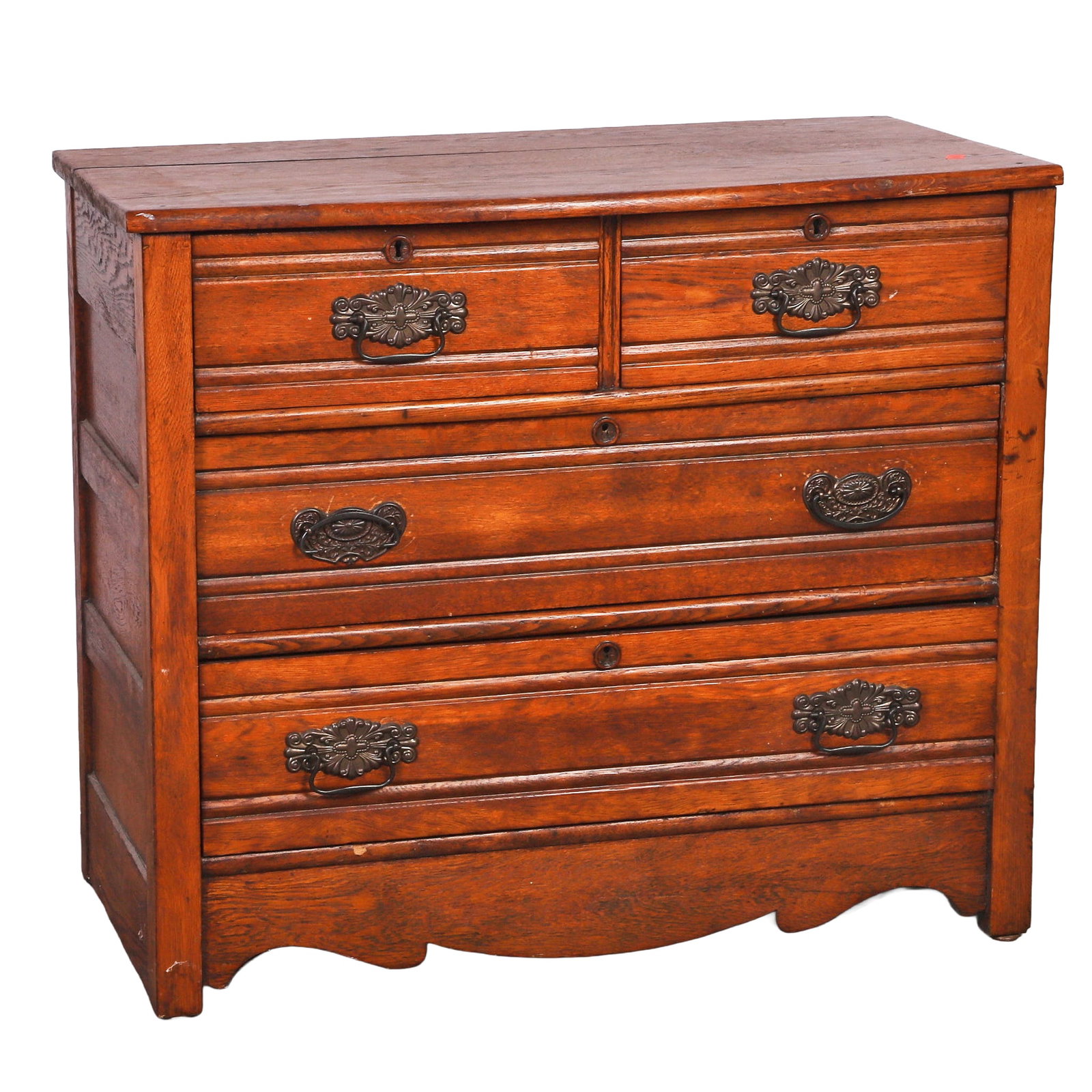 Early 20th C Quarter-sawn Oak Dresser (1 of 7)