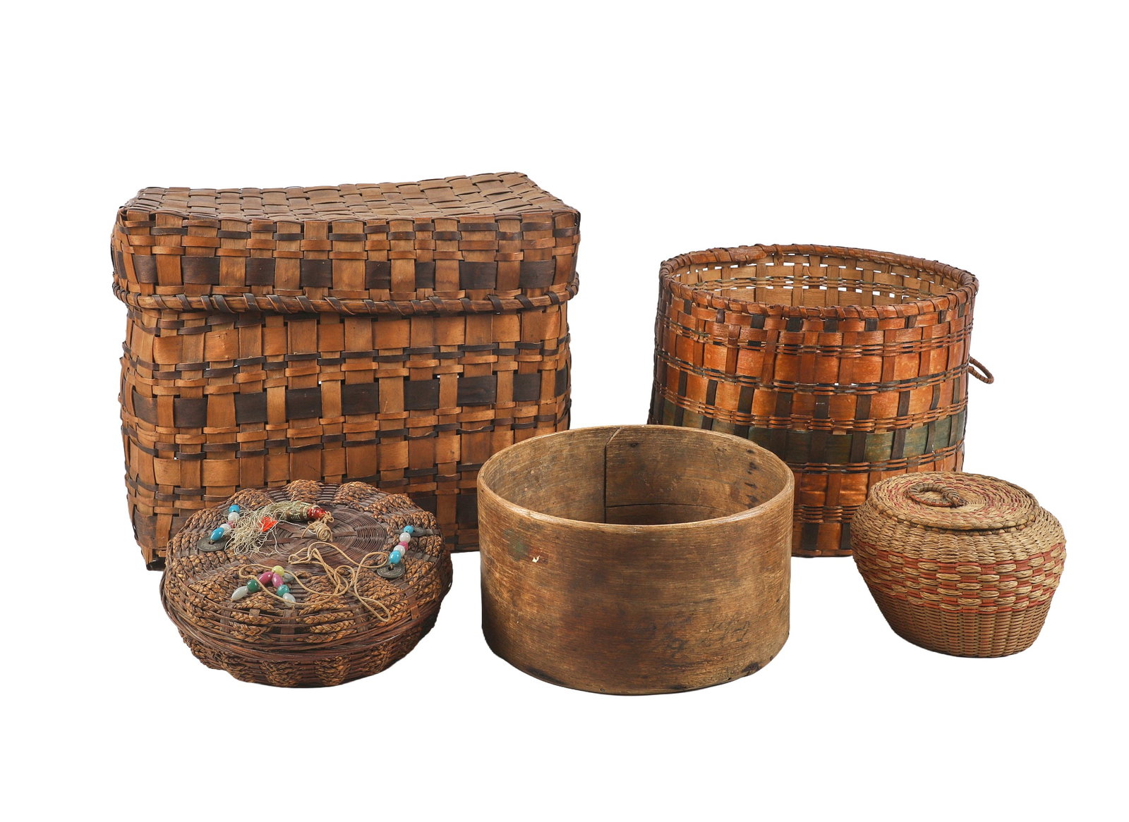 (5) Hand Woven Baskets & a Grain Box (1 of 11)