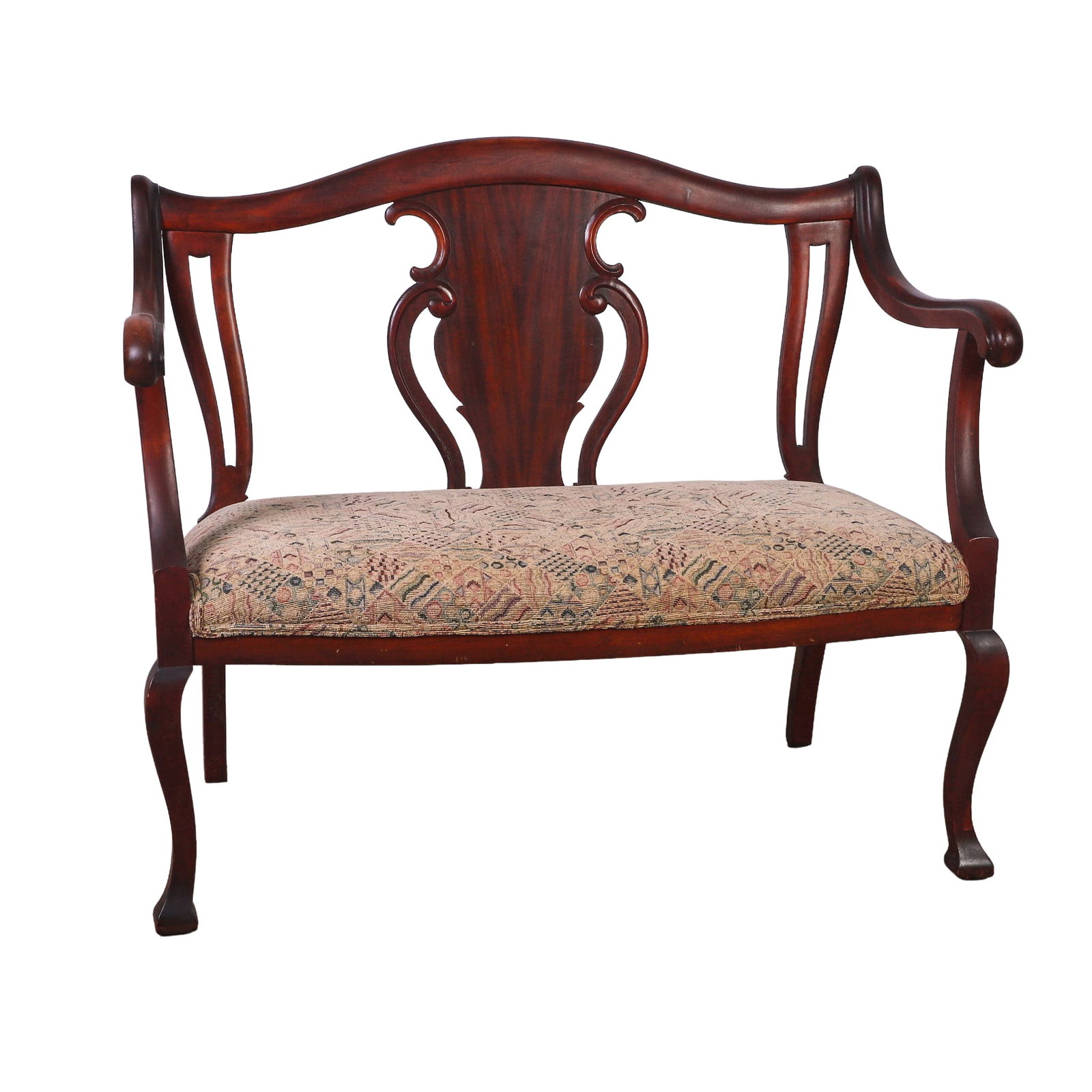 Federal Empire Revival Lyre Back Settee (1 of 5)