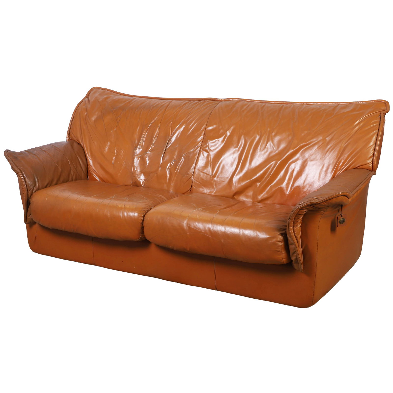 Vintage Post Modern Italian F & T Salotti Leather Sofa (1 of 8)