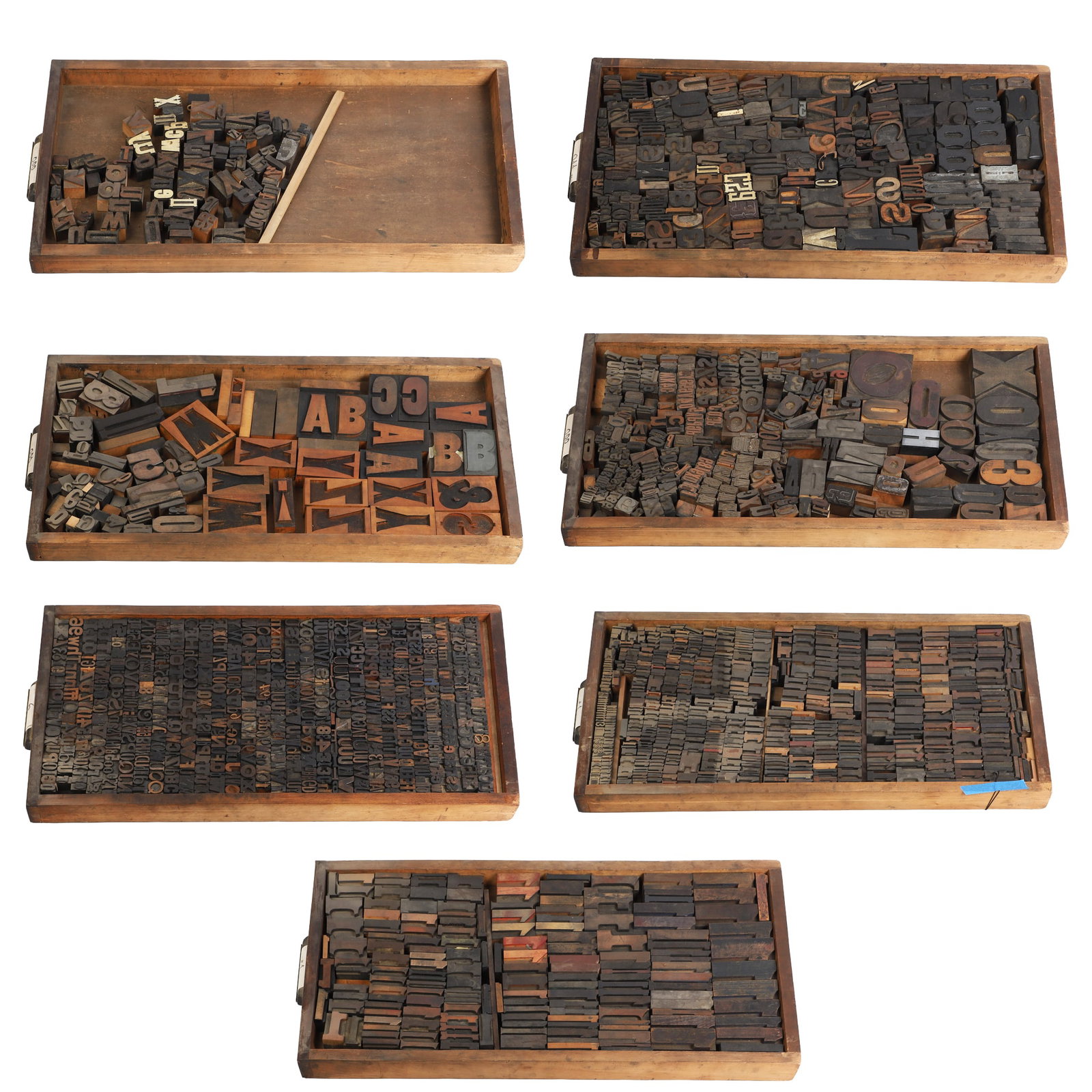 Vintage and Antique Letterpress Typeset Blocks in Drawers: Vintage and Antique Letterpress Typeset Blocks in Drawers Each drawer is a veritable study in typography, varying in font style, point size, and sculptural interest?various ages. Mostly made from