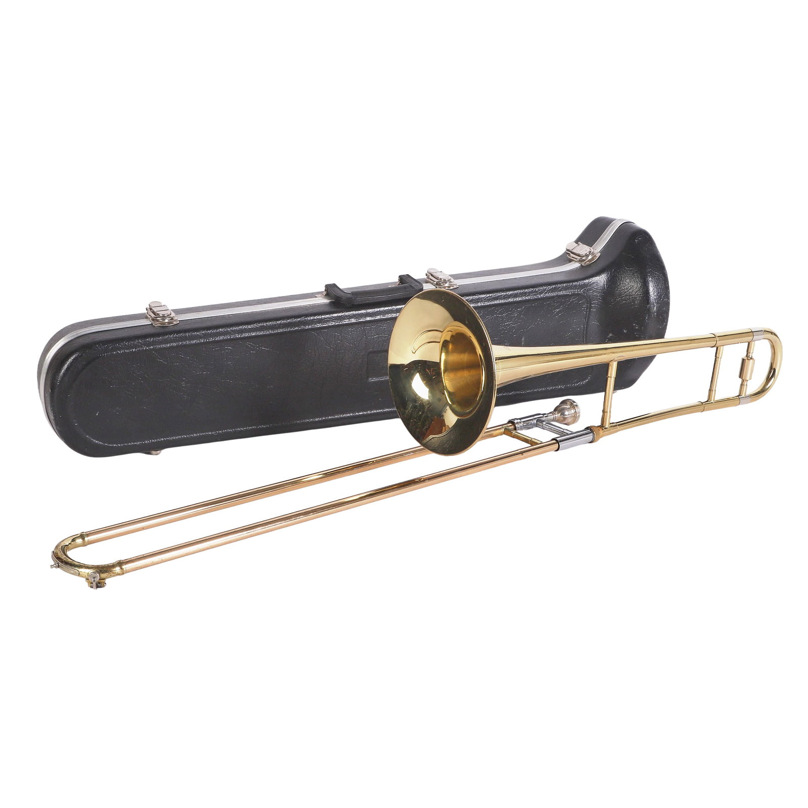 Blessing USA Brass Trombone with Case: Blessing USA Brass Trombone with Case Blessing USA Brass Trombone, serial number 518554, with hardshell case.