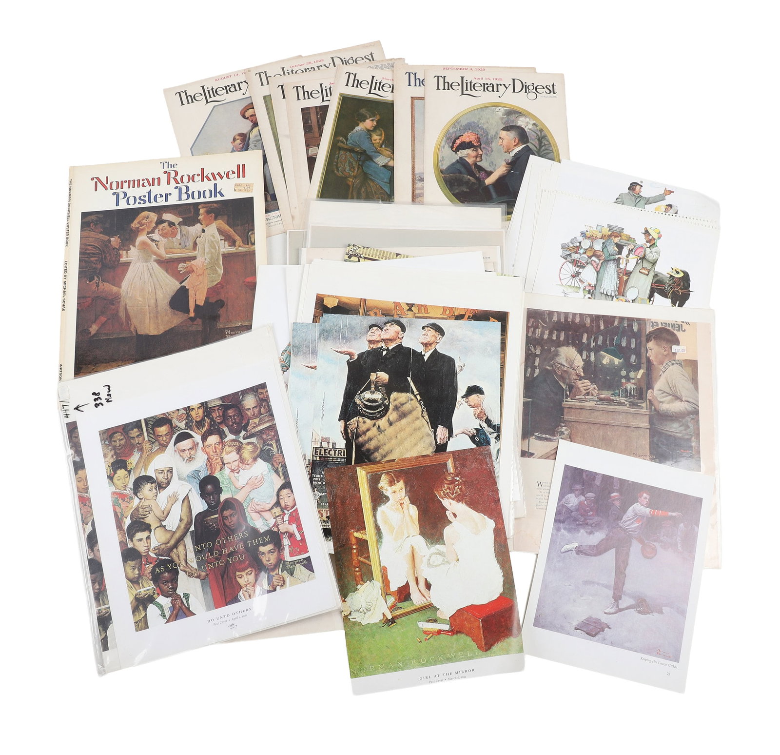 Norman Rockwell Ephemera Lot: Norman Rockwell Ephemera Lot Lot of Ephemera dealing with the works & career or Norman Rockwell. Includes prints, book & calendar cutouts, posters & more.