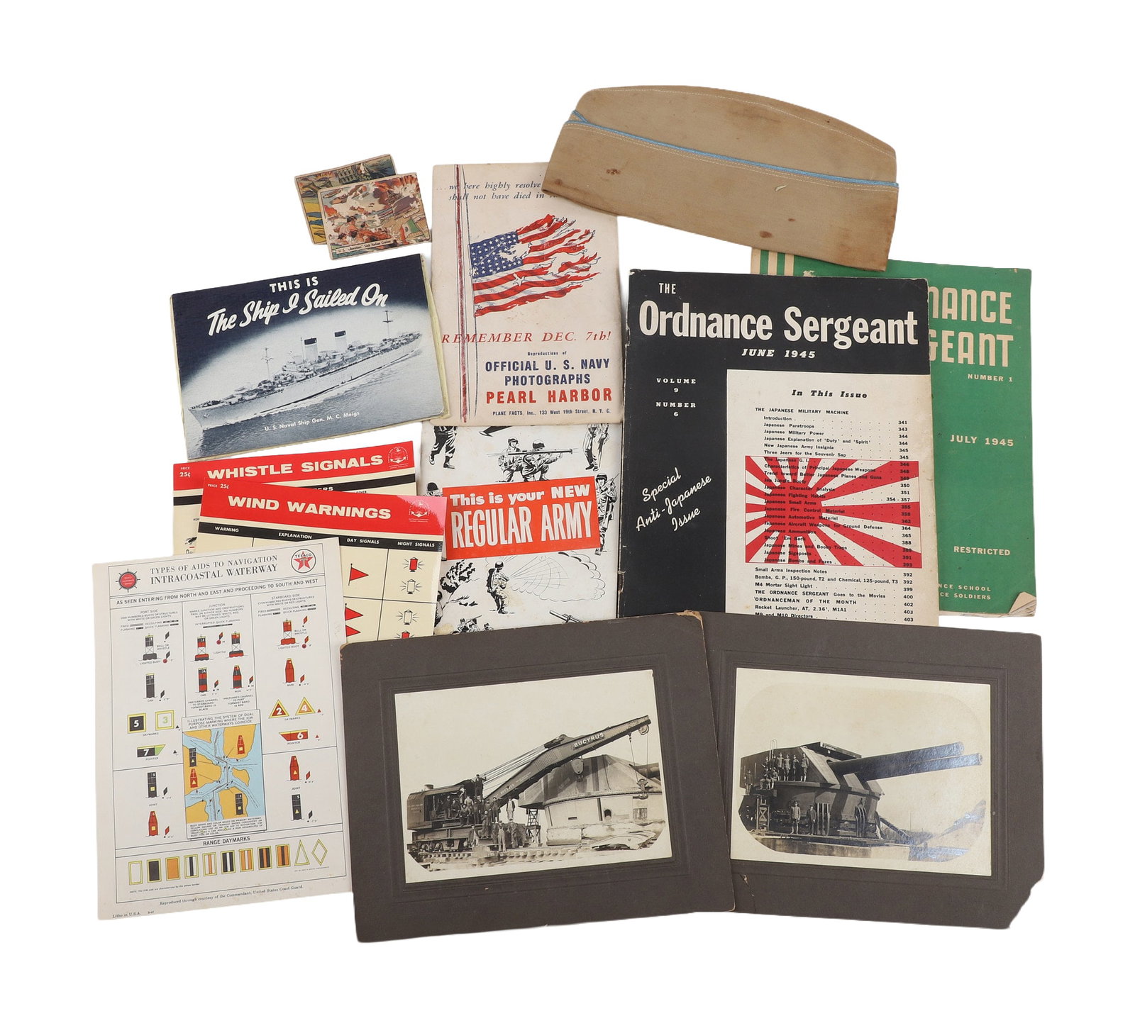 WWII Militaria Ephemera + Infantry Cap (1 of 9)